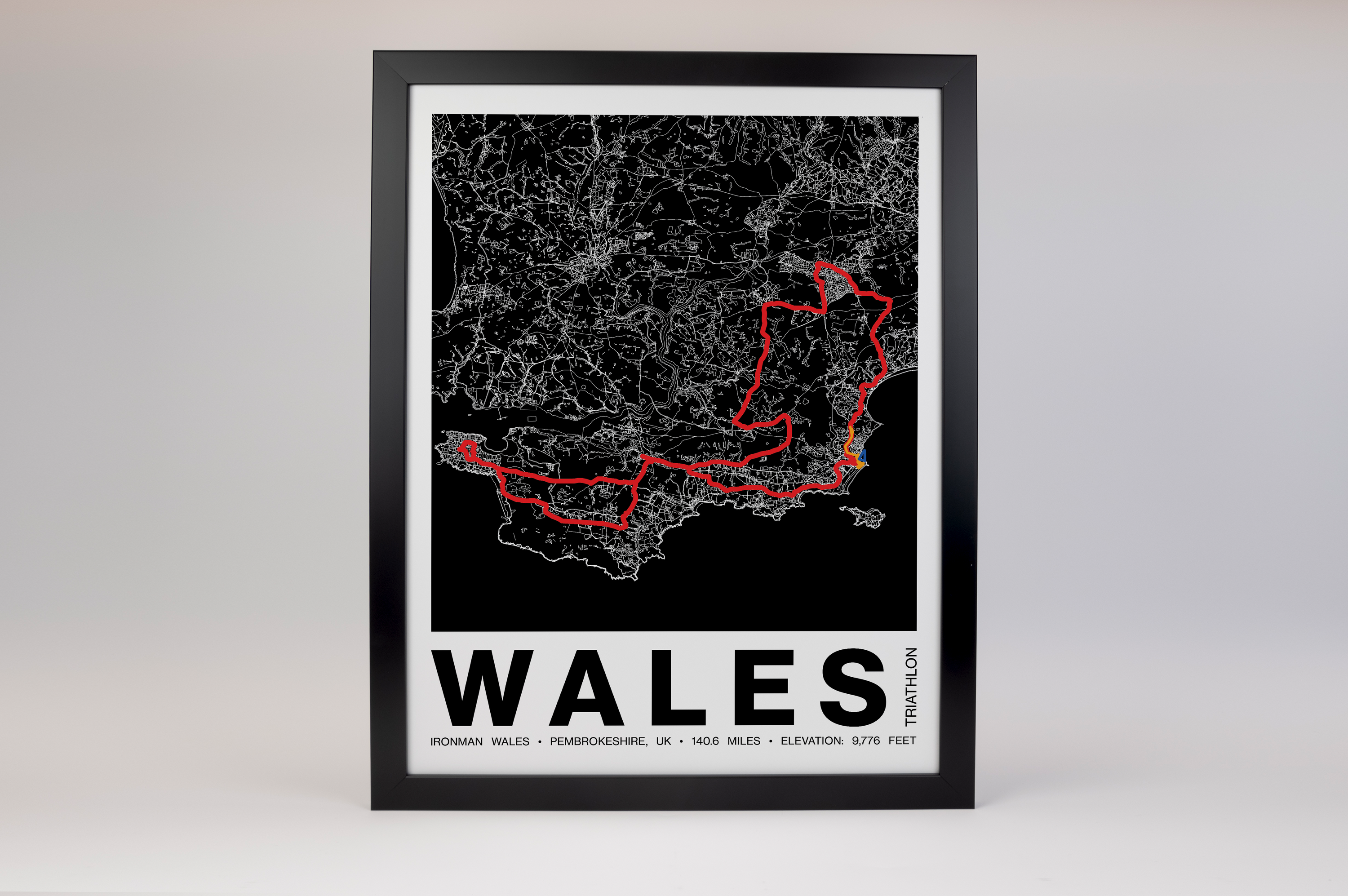 Ironman 140.6 Wales Poster - Grid Style