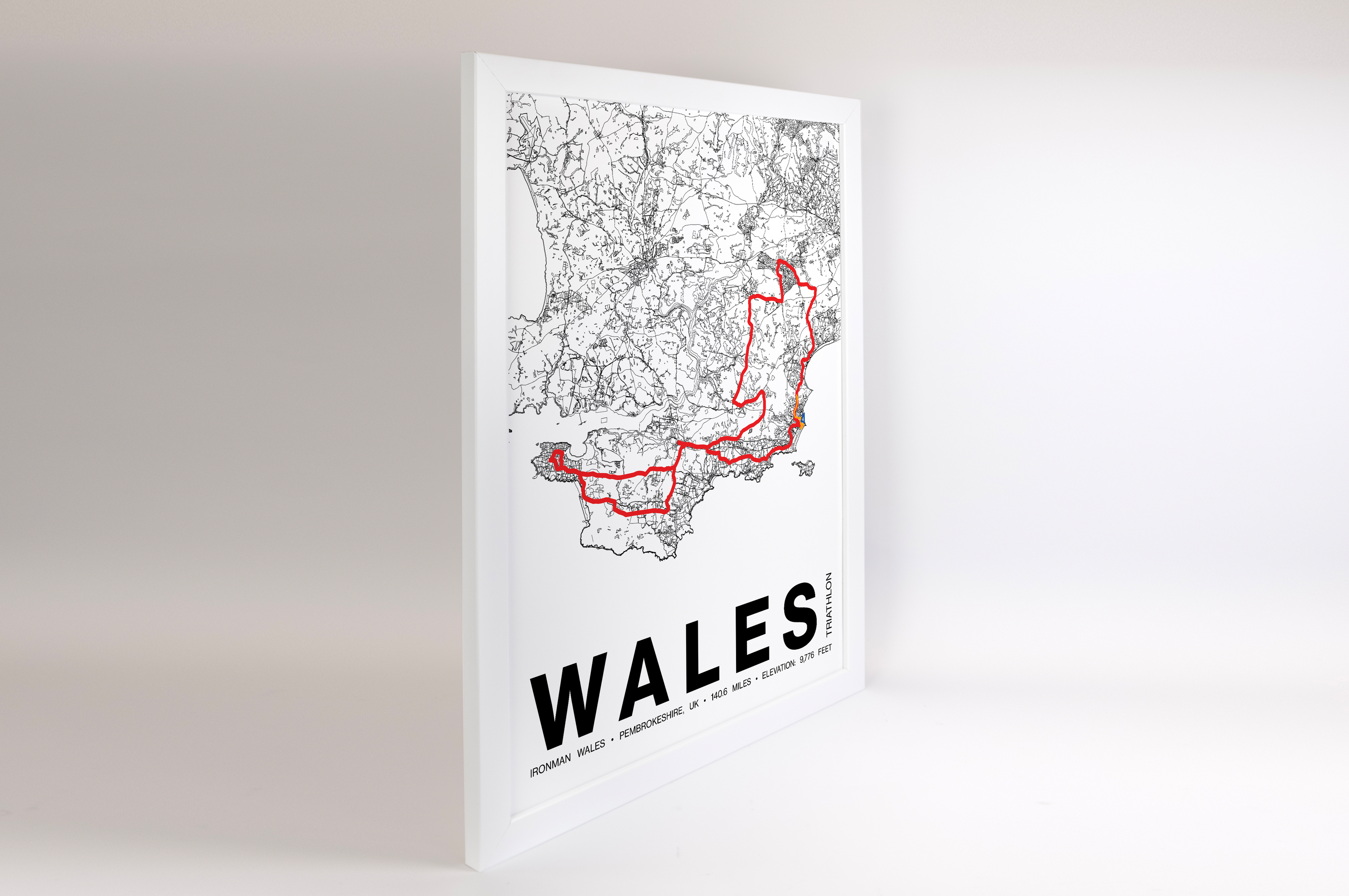 Ironman 140.6 Wales Poster - Grid Style