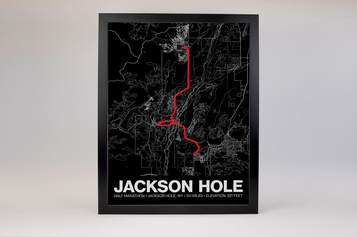 Jackson Hole Half Marathon Poster - Grid Style