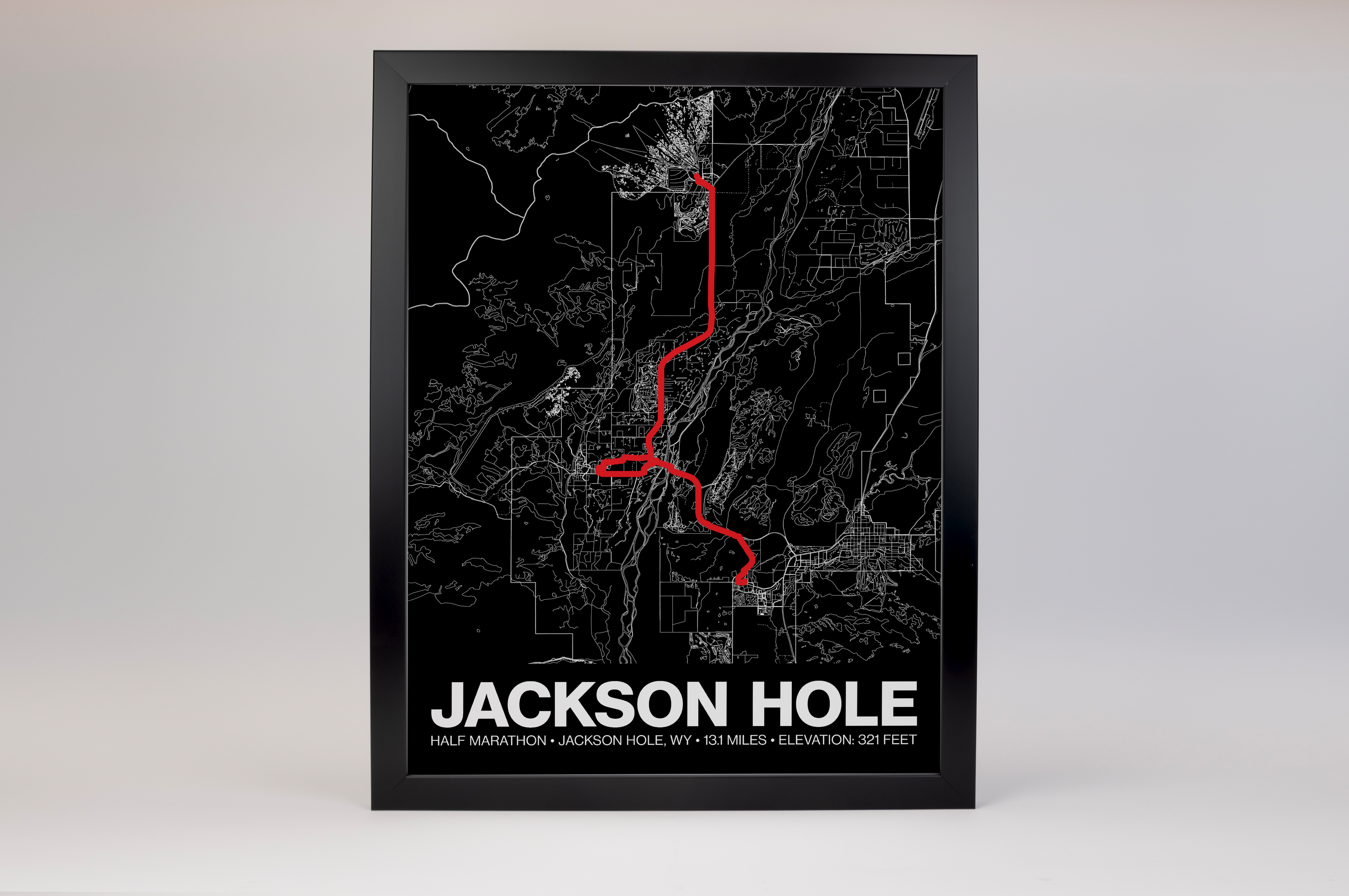 Jackson Hole Half Marathon Poster - Grid Style