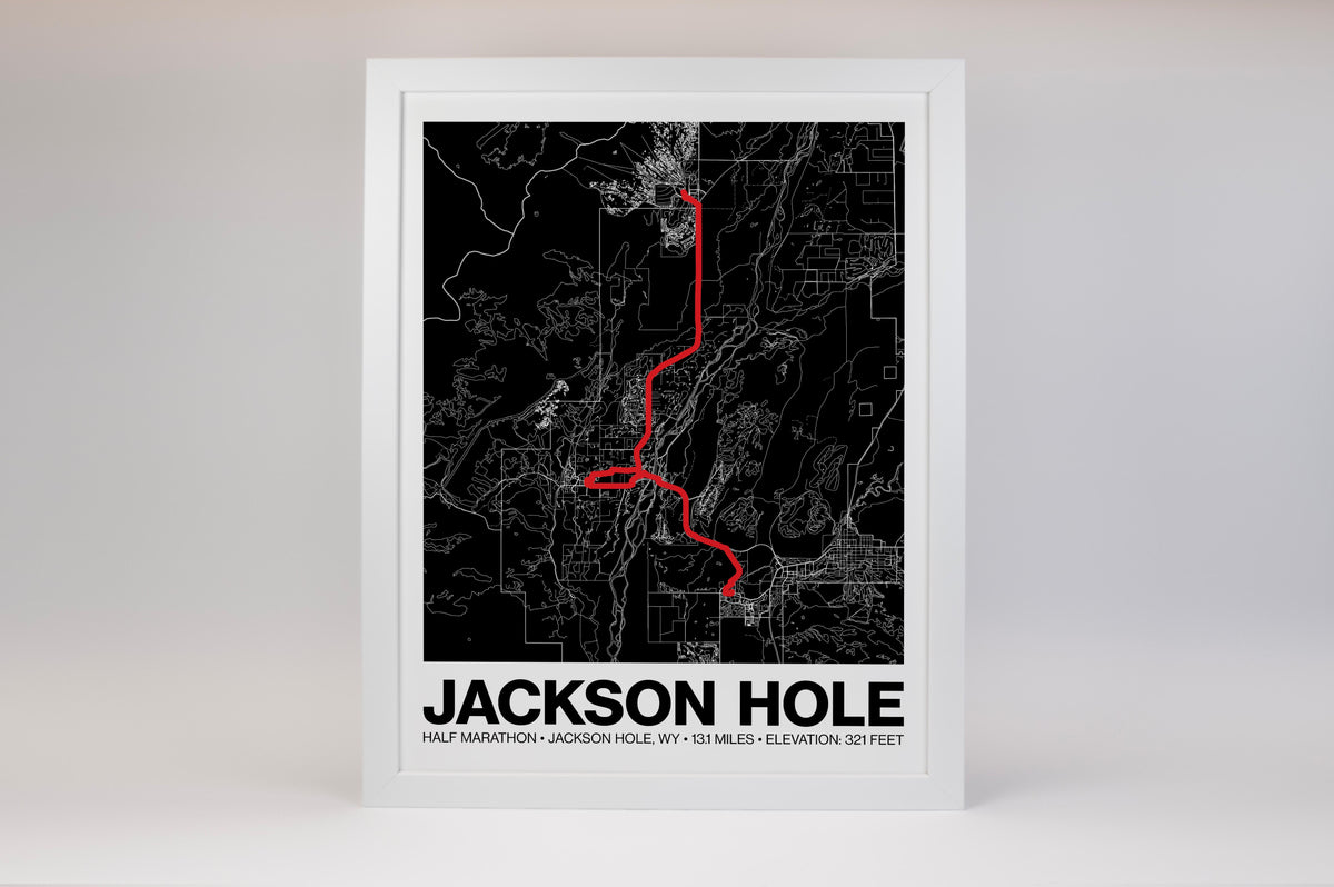 Jackson Hole Half Marathon Poster - Grid Style