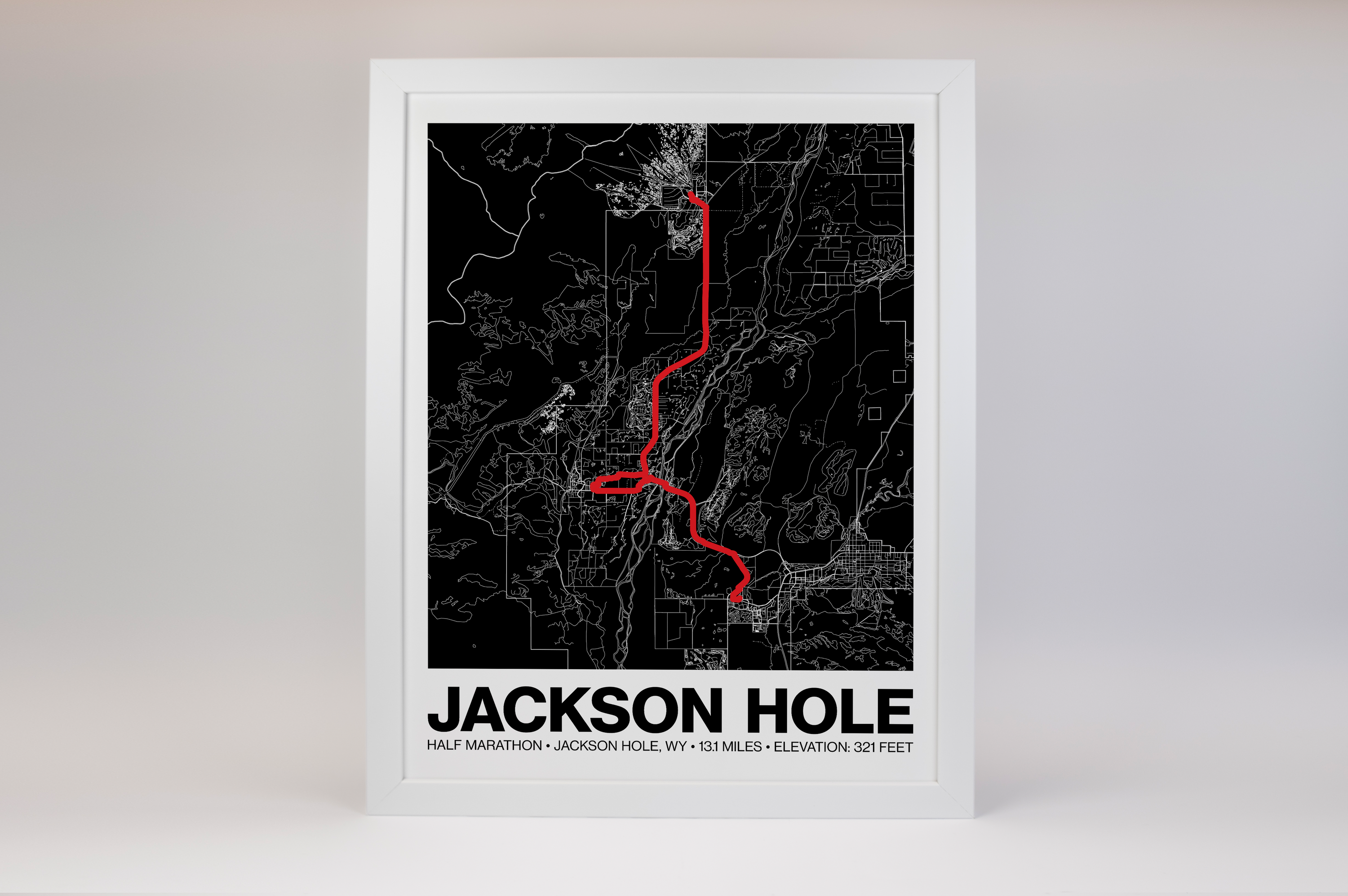 Jackson Hole Half Marathon Poster - Grid Style