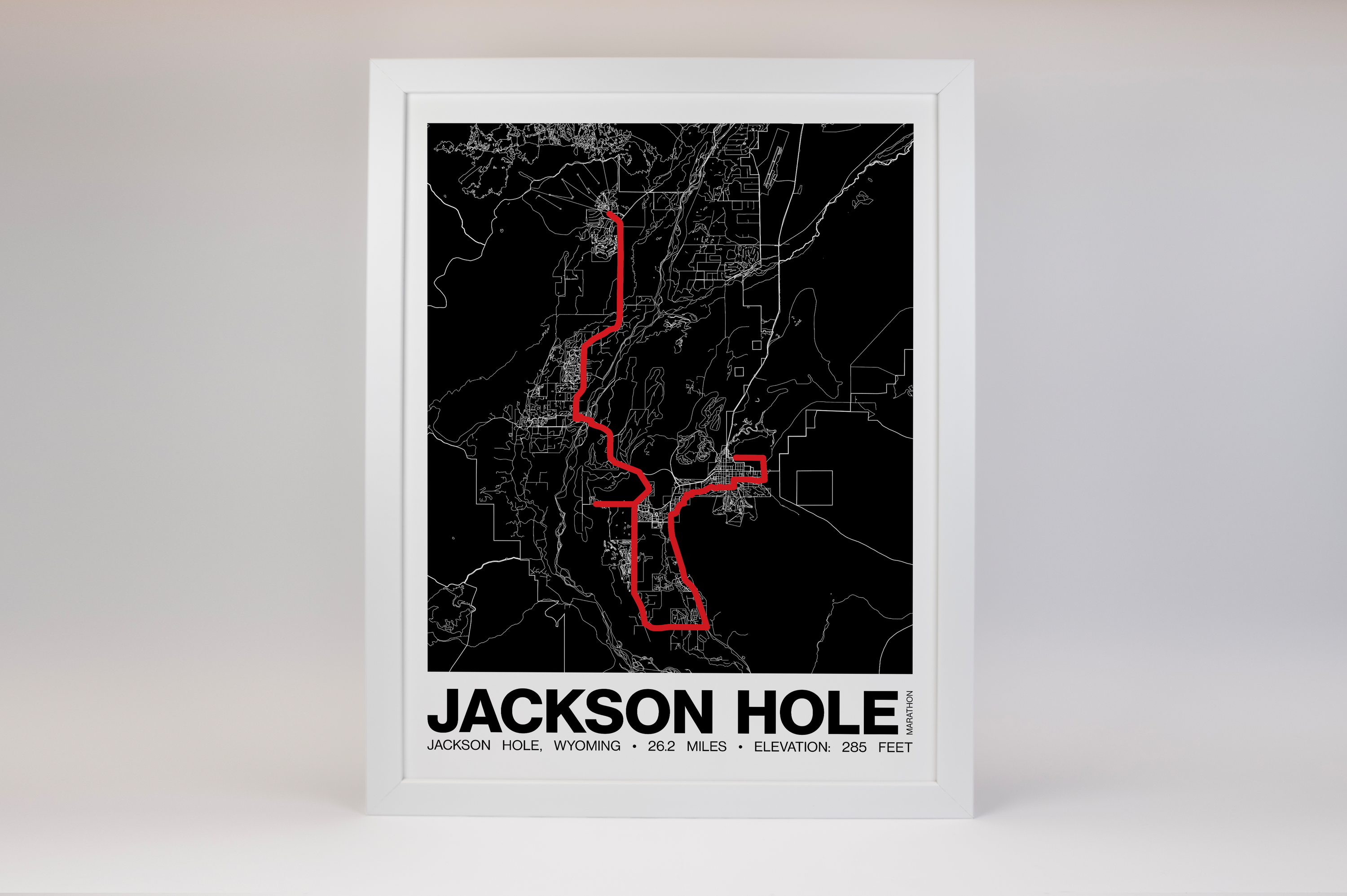Jackson Hole Marathon Poster - Grid Style