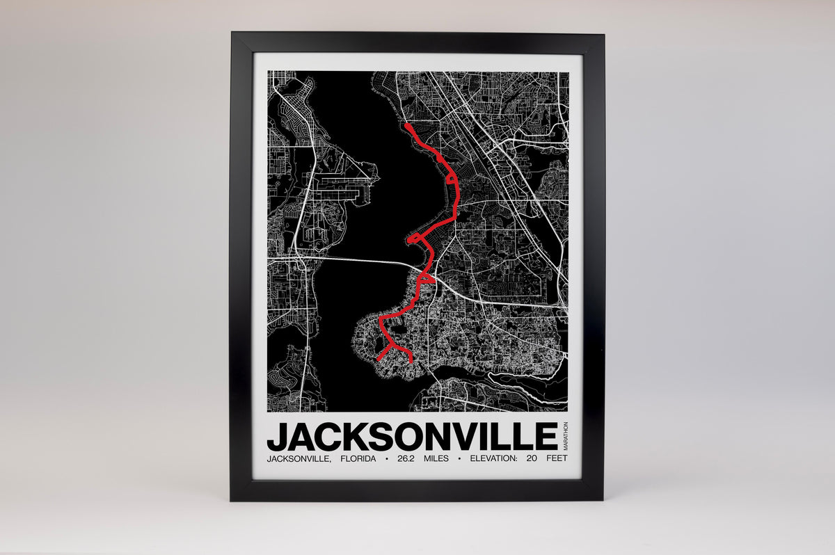 Jacksonville Marathon Poster - Grid Style
