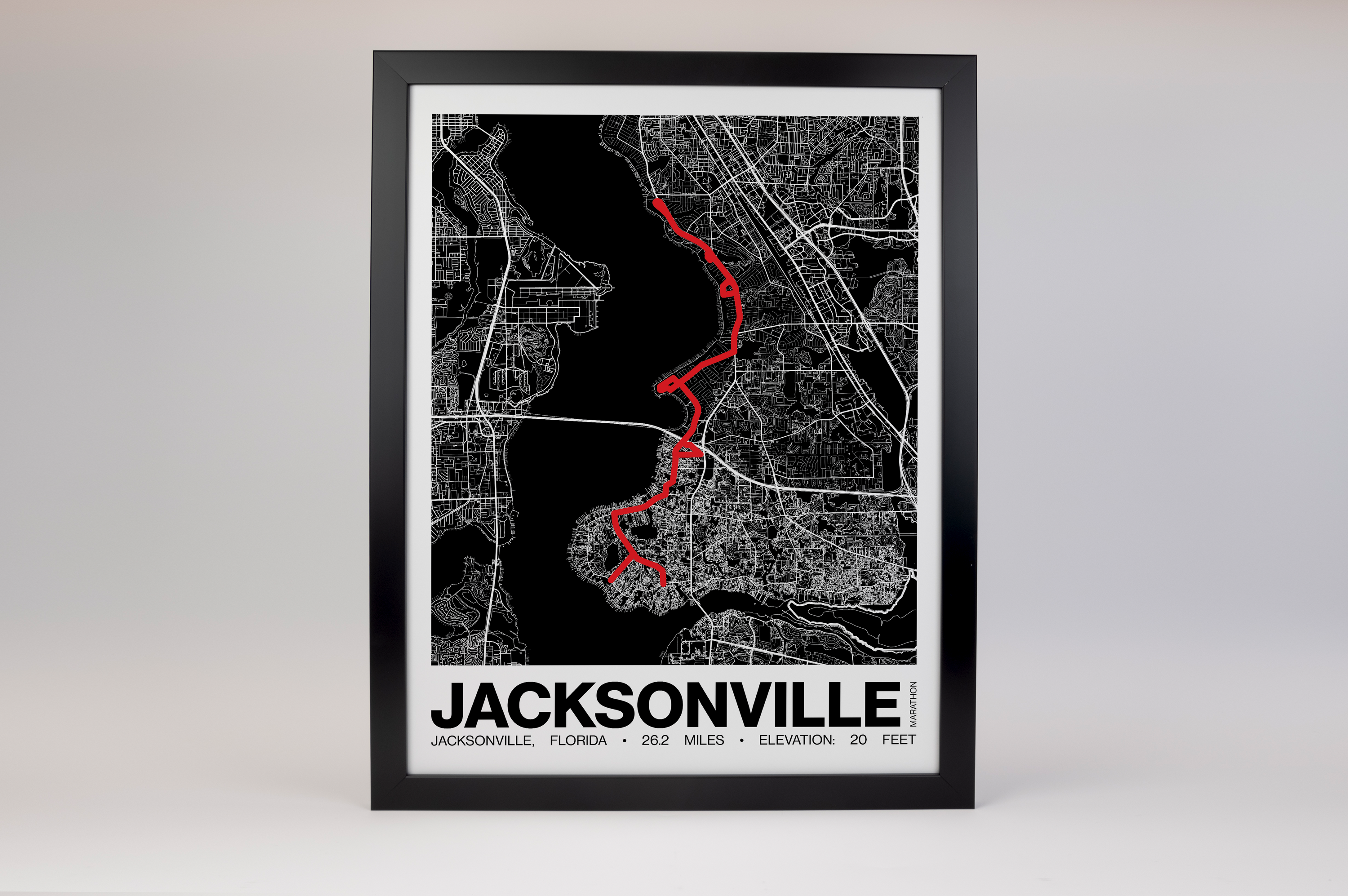 Jacksonville Marathon Poster - Grid Style