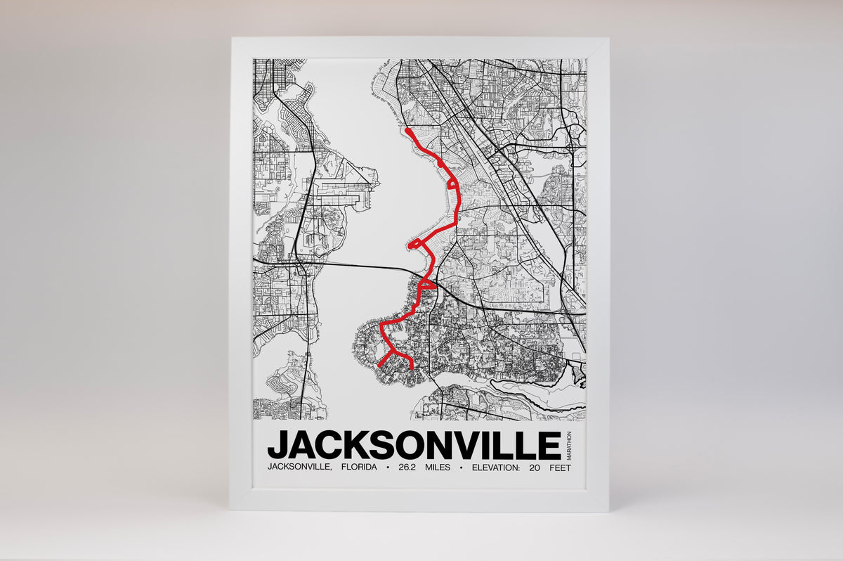 Jacksonville Marathon Poster - Grid Style