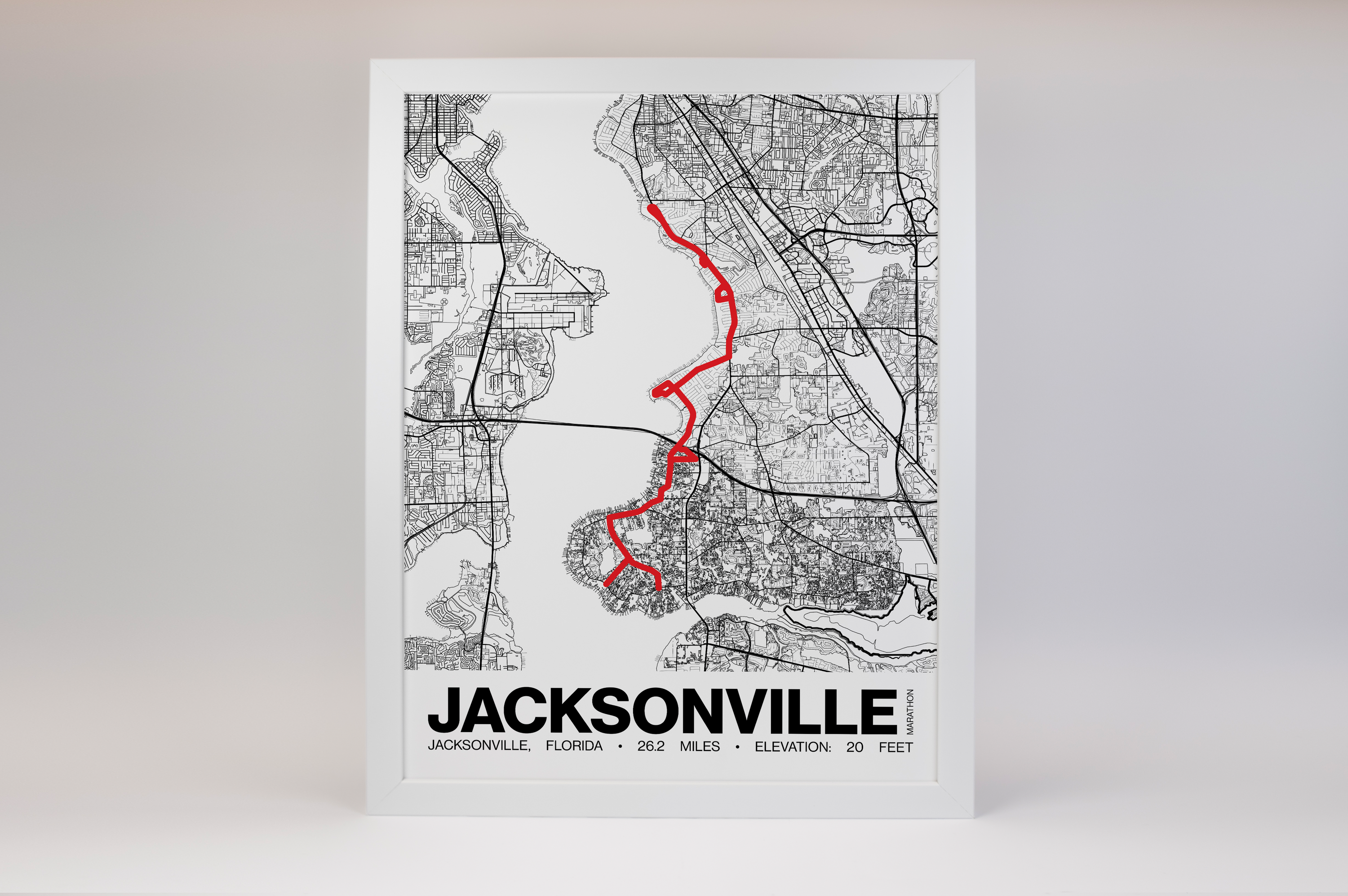 Jacksonville Marathon Poster - Grid Style
