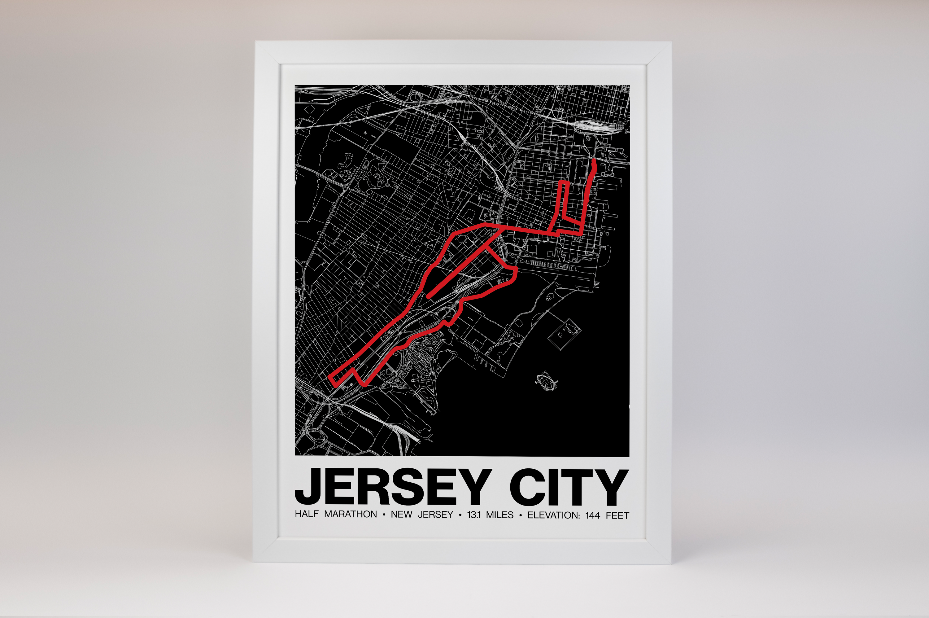 Jersey City Half Marathon Poster - Grid Style