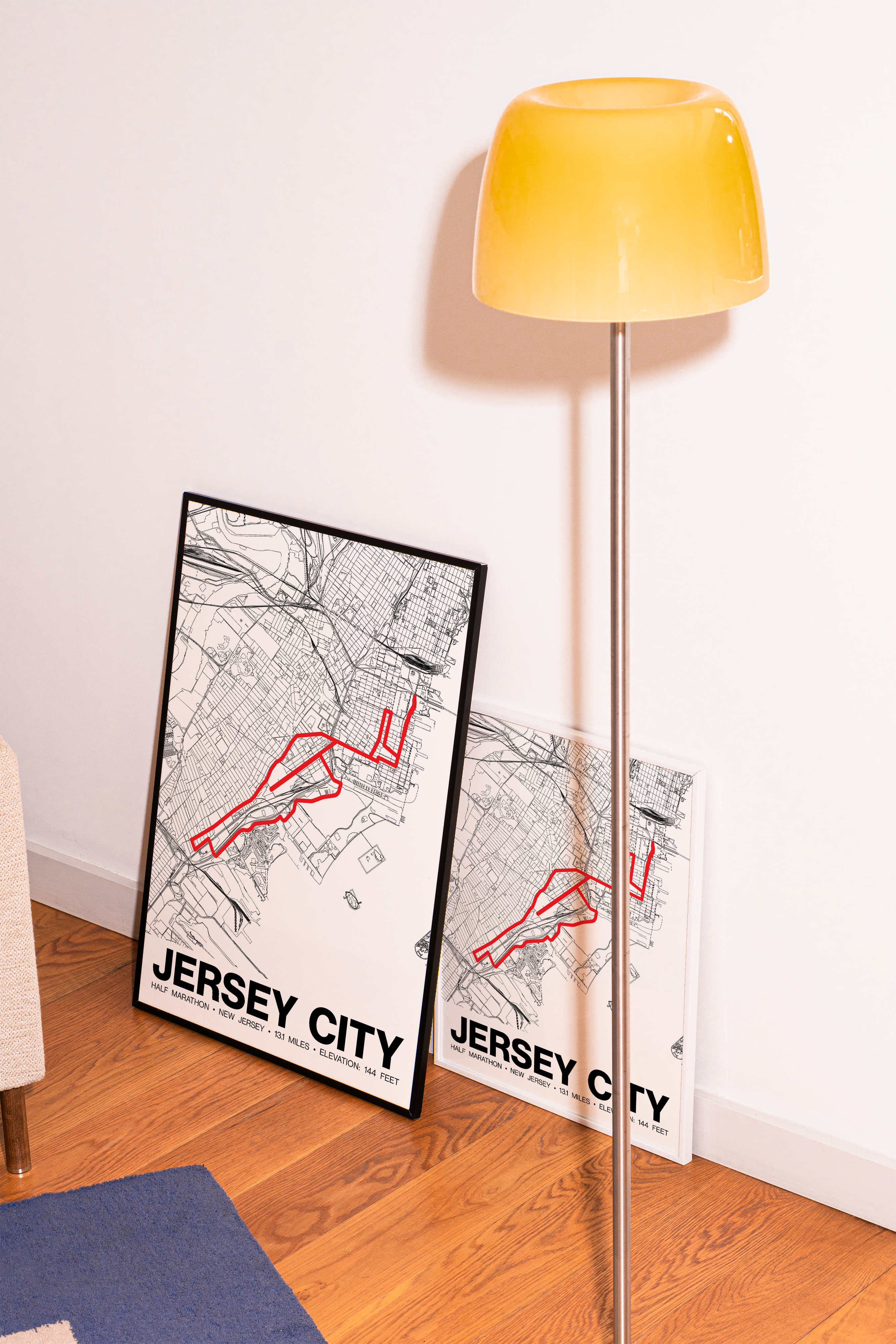 Jersey City Half Marathon Poster - Grid Style