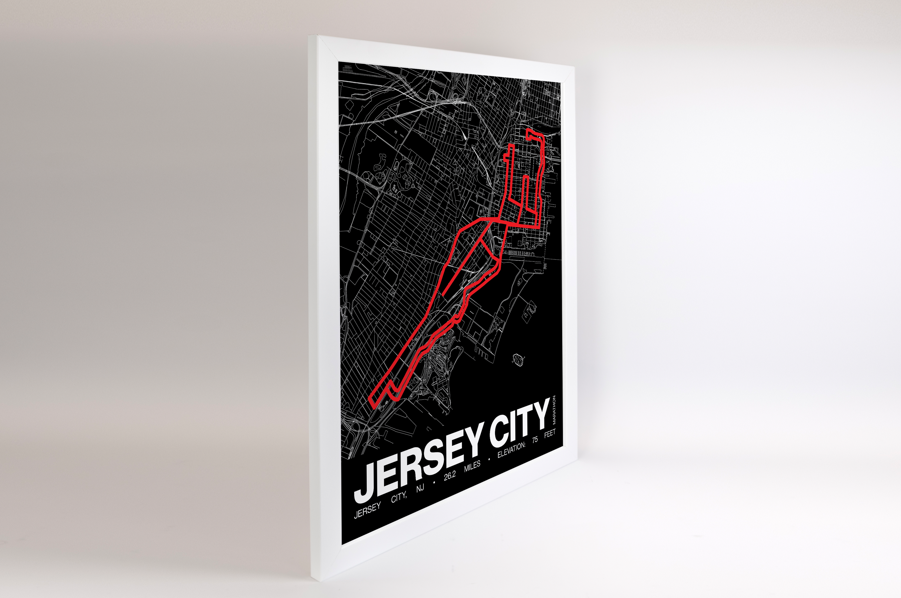 Jersey City Marathon Poster - Grid Style