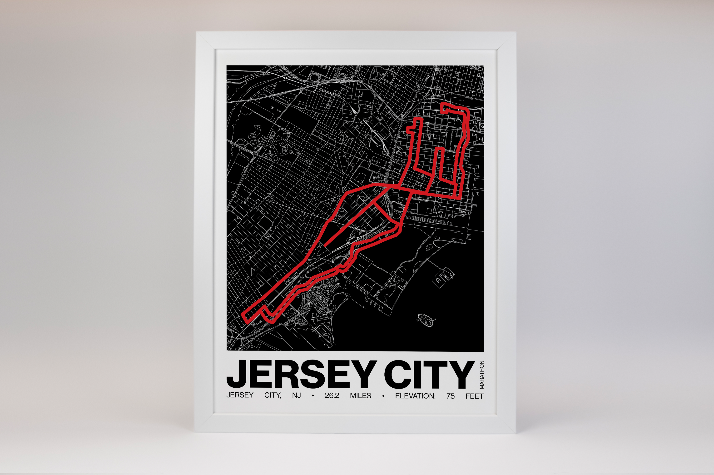 Jersey City Marathon Poster - Grid Style