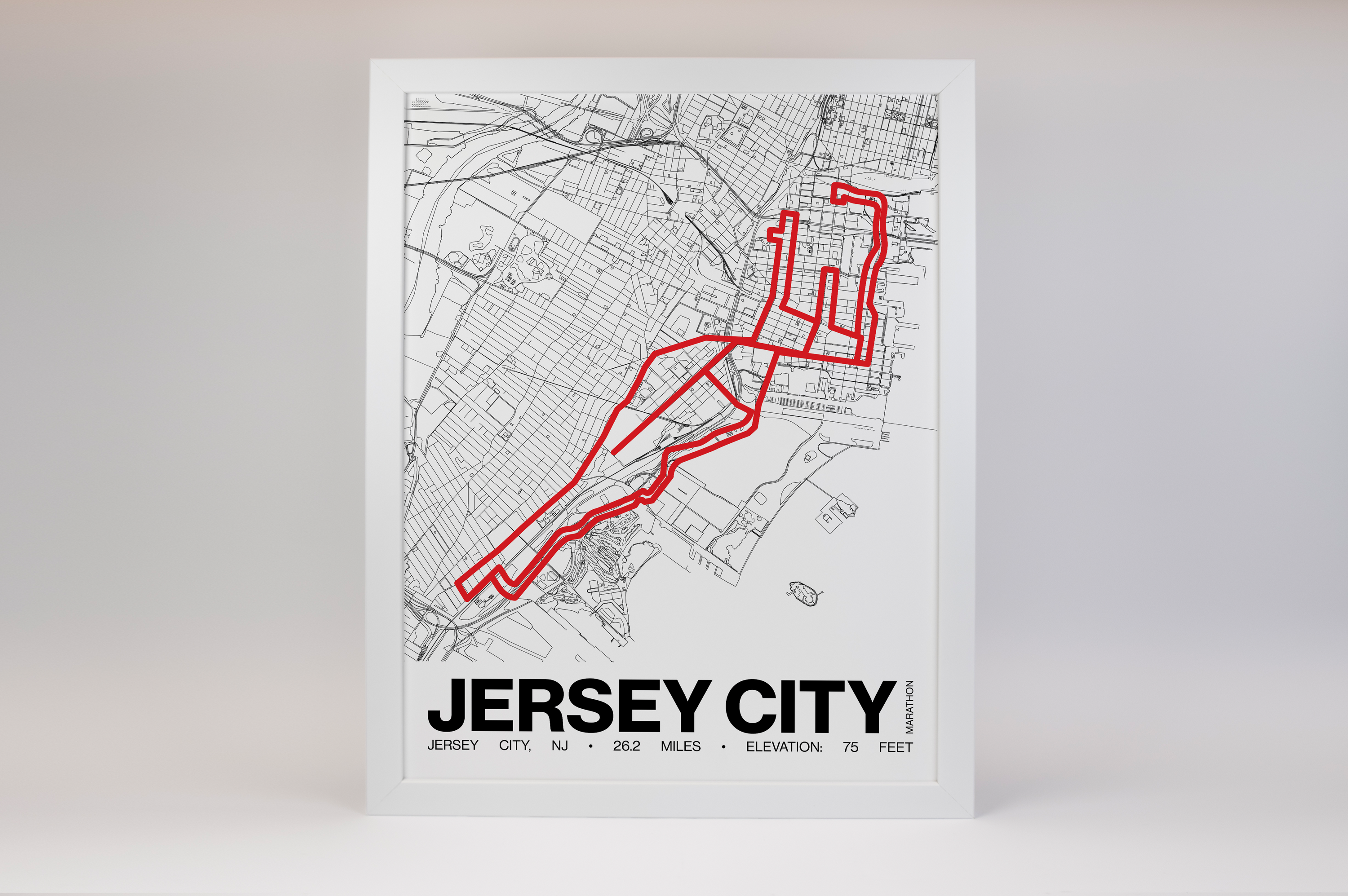 Jersey City Marathon Poster - Grid Style