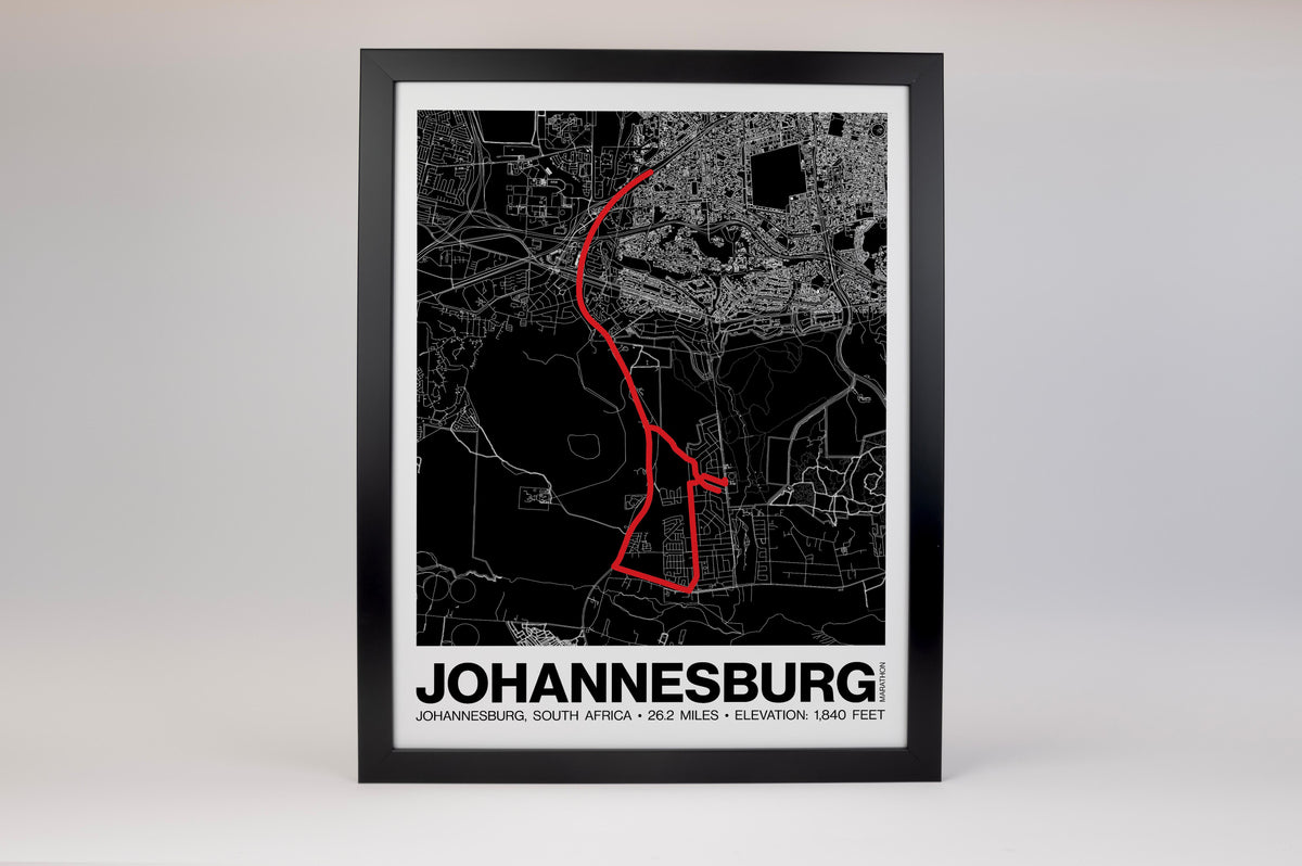 Johannesburg Marathon Poster - Grid Style