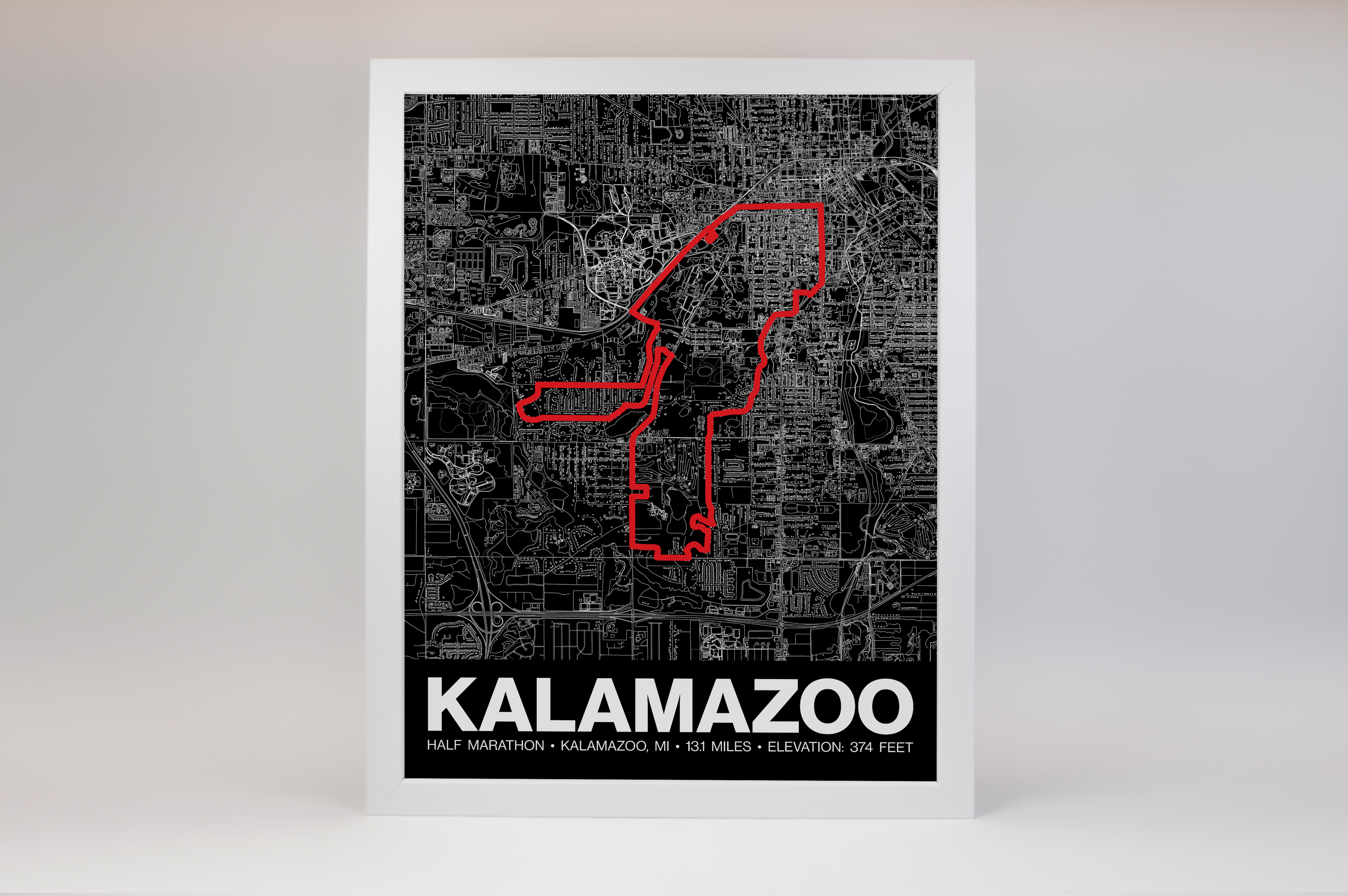 Kalamazoo Half Marathon Poster - Grid Style