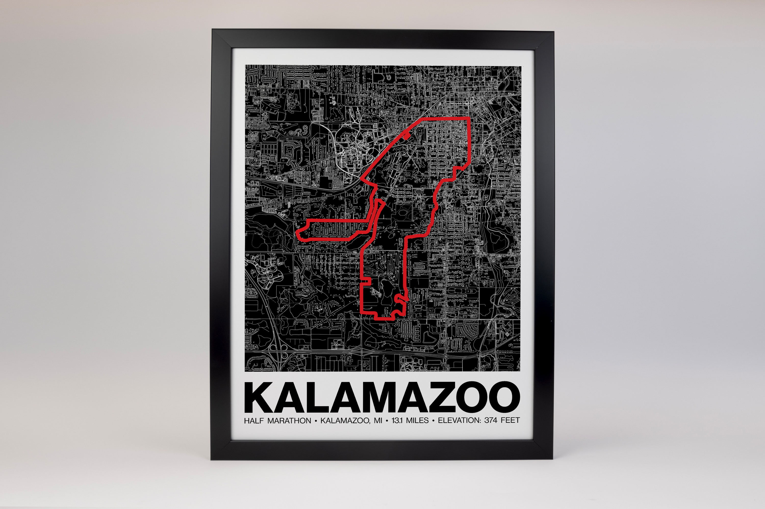 Kalamazoo Half Marathon Poster - Grid Style