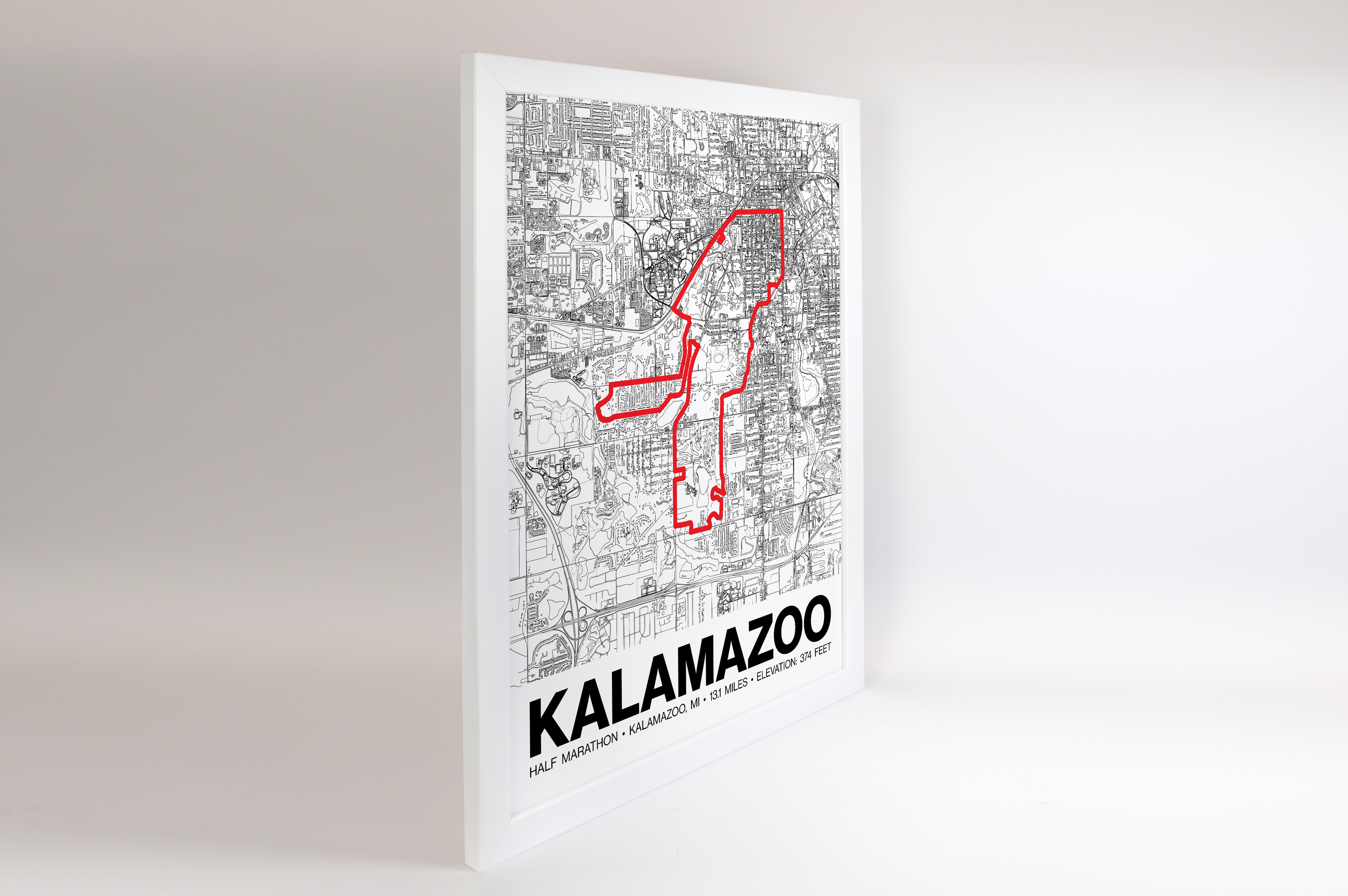 Kalamazoo Half Marathon Poster - Grid Style