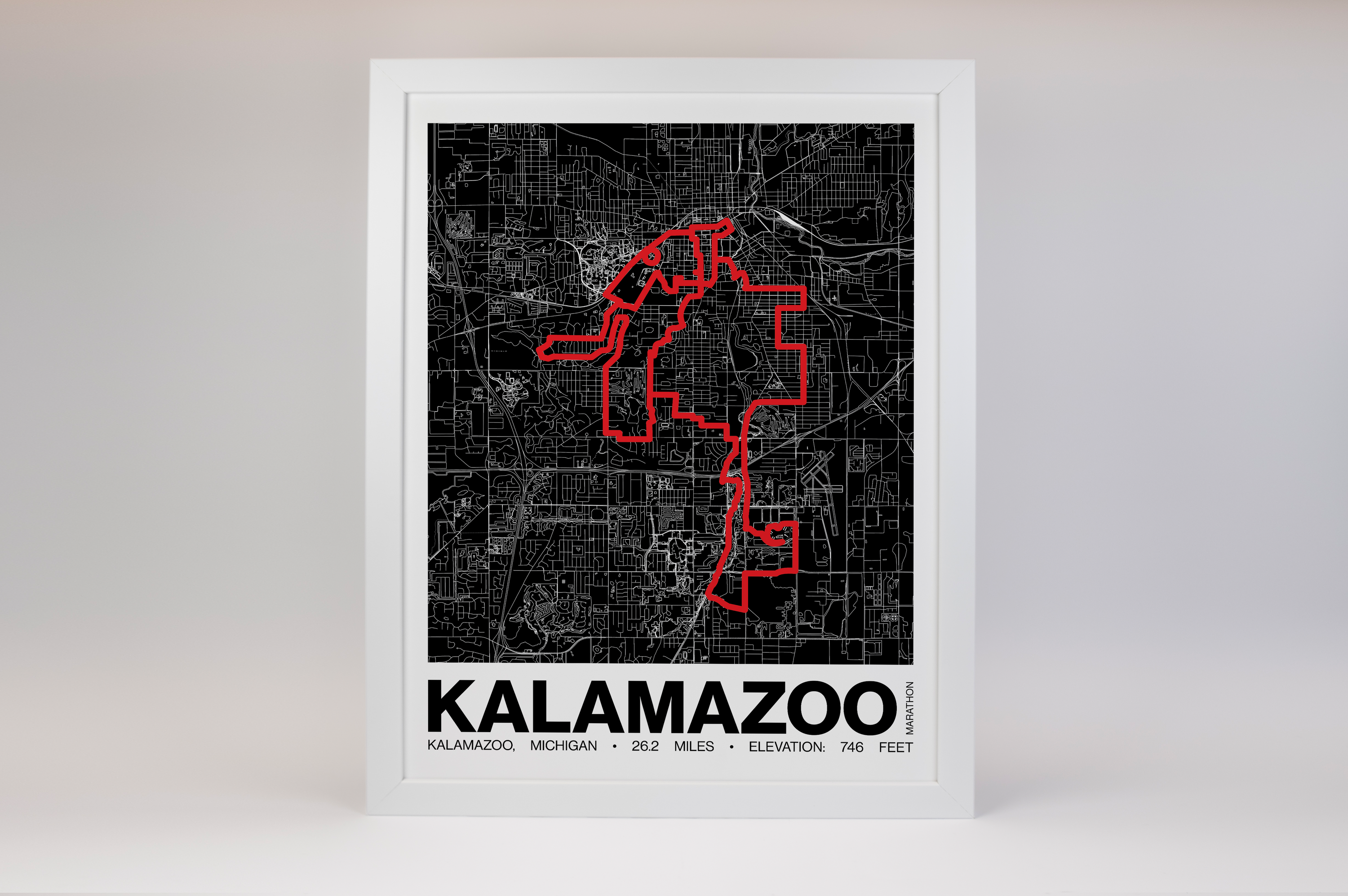 Kalamazoo Marathon Poster - Grid Style