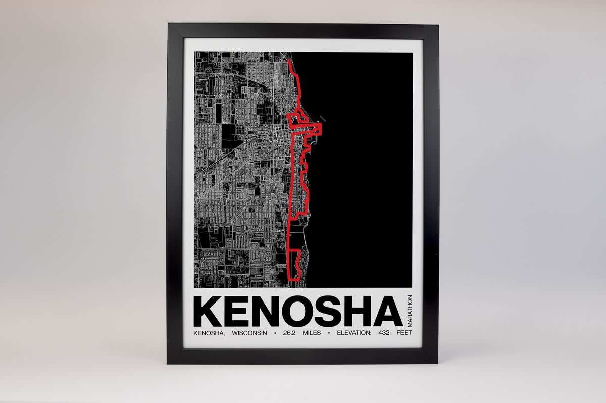 Kenosha Marathon Poster - Grid Style