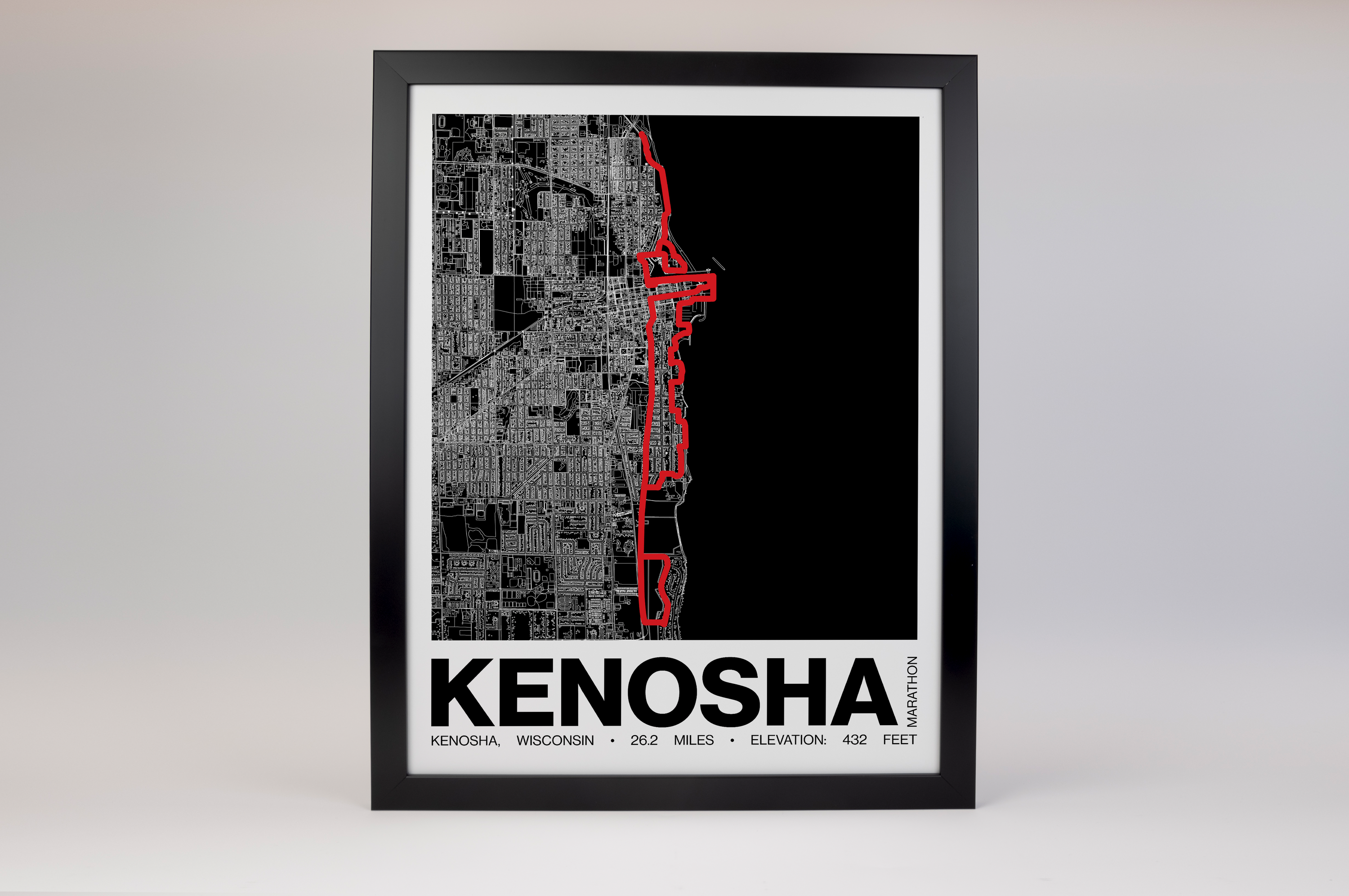 Kenosha Marathon Poster - Grid Style