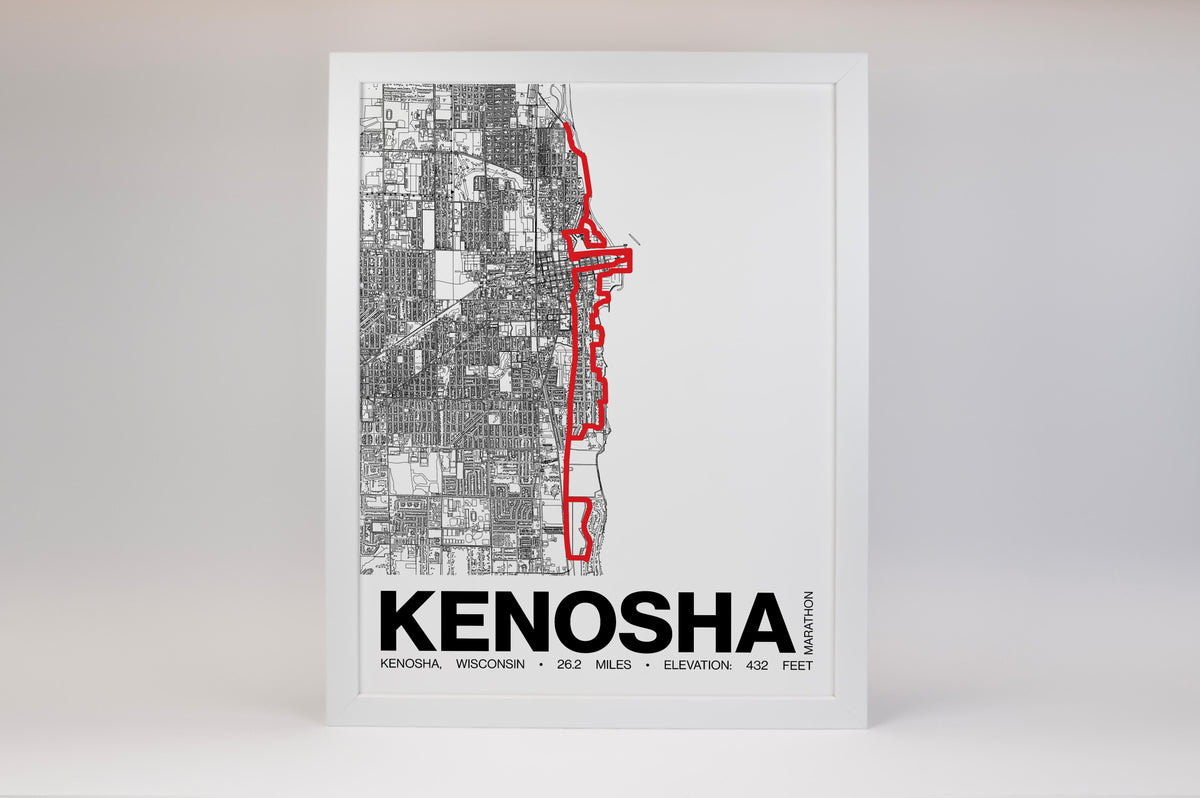 Kenosha Marathon Poster - Grid Style