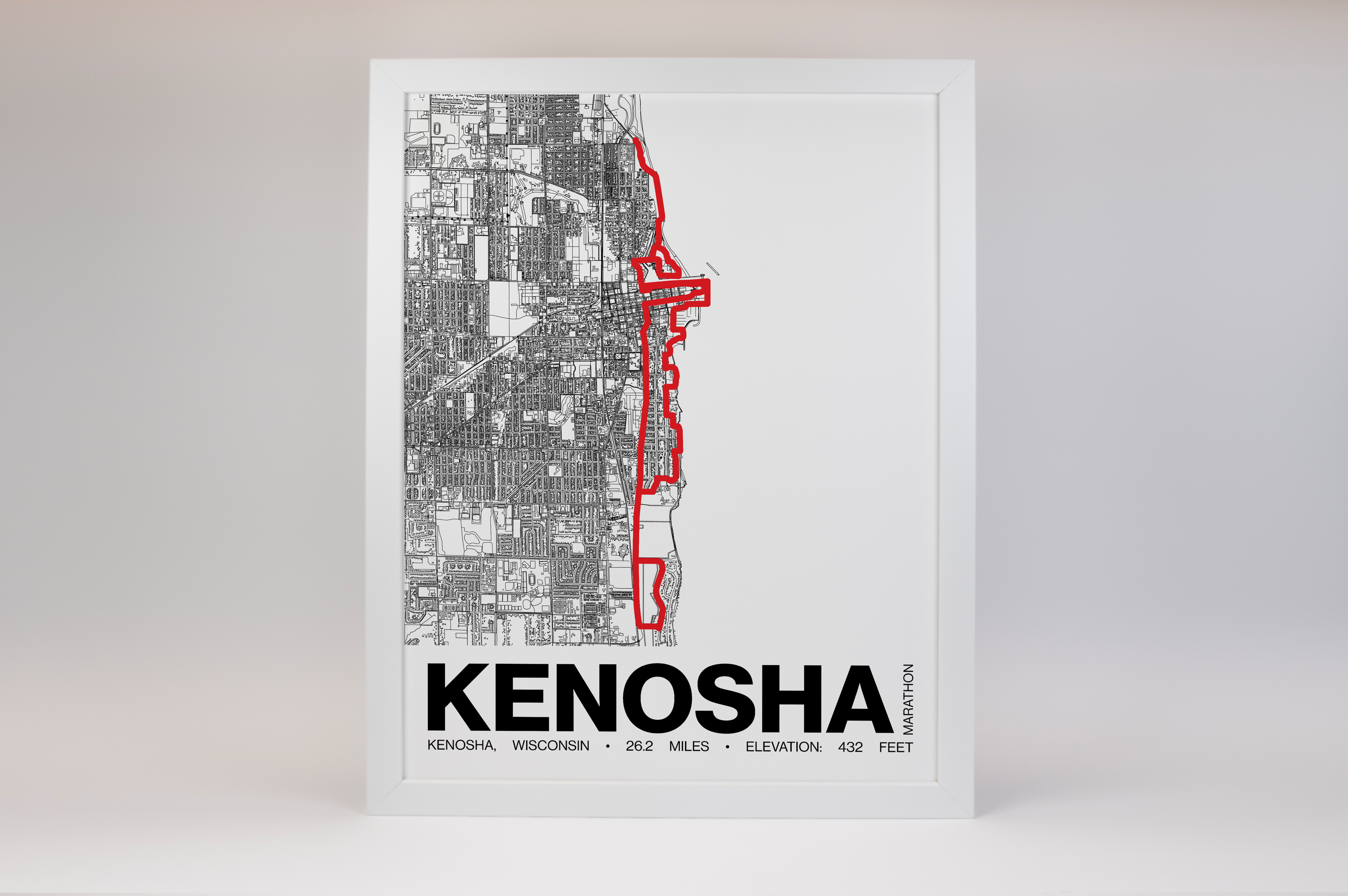 Kenosha Marathon Poster - Grid Style