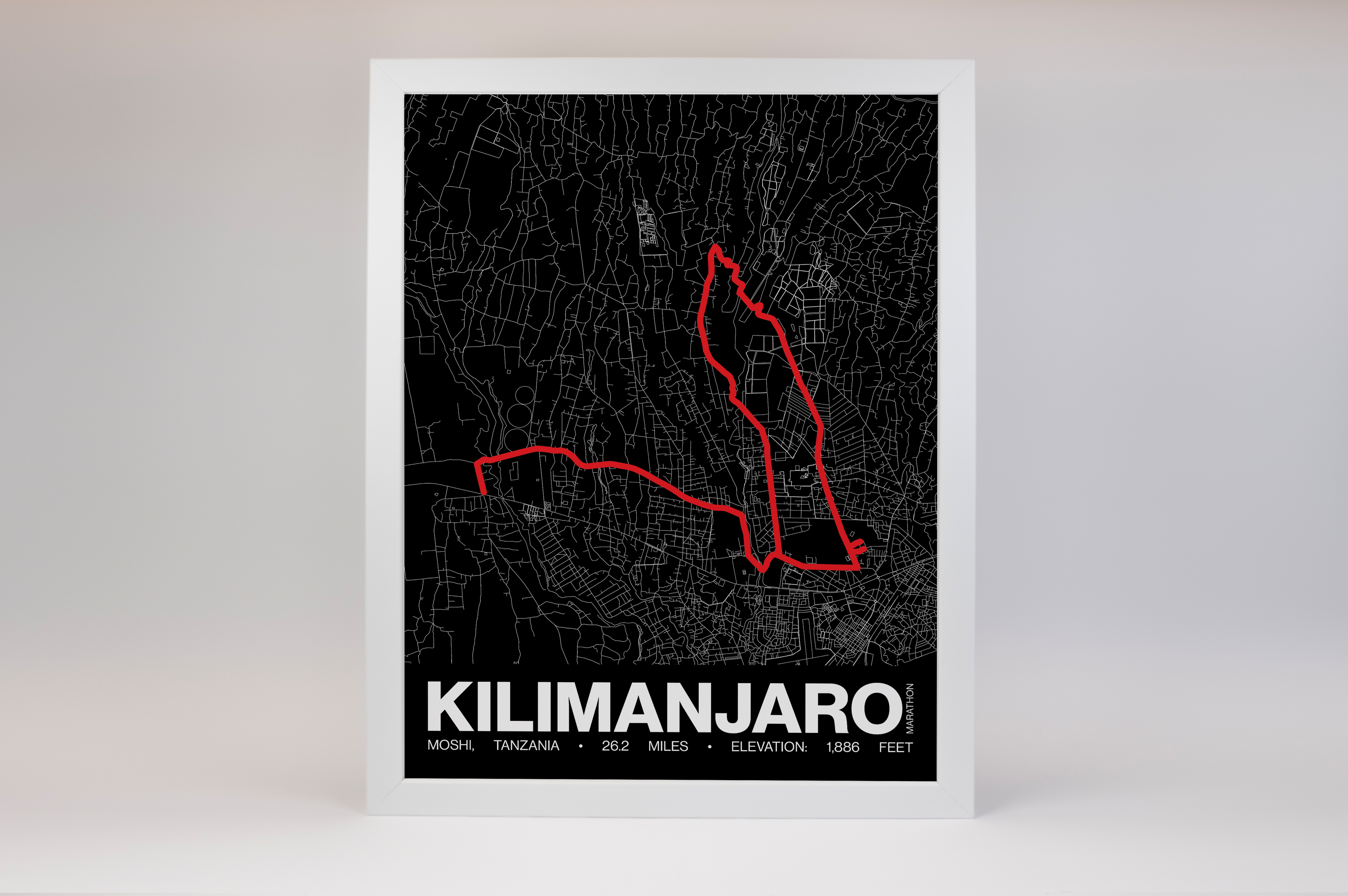 Kilimanjaro Marathon Poster - Grid Style