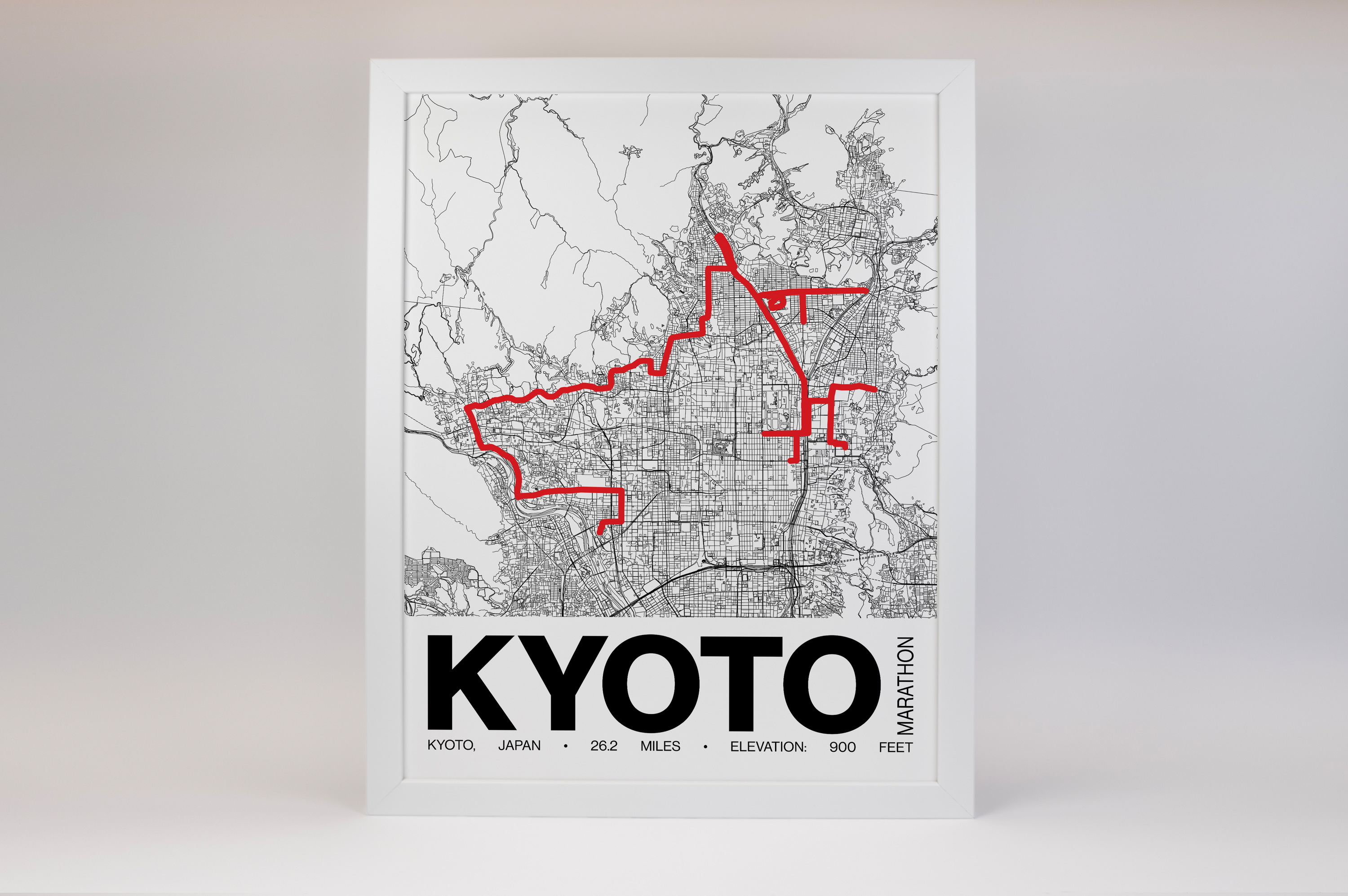 Kyoto Marathon Poster - Grid Style