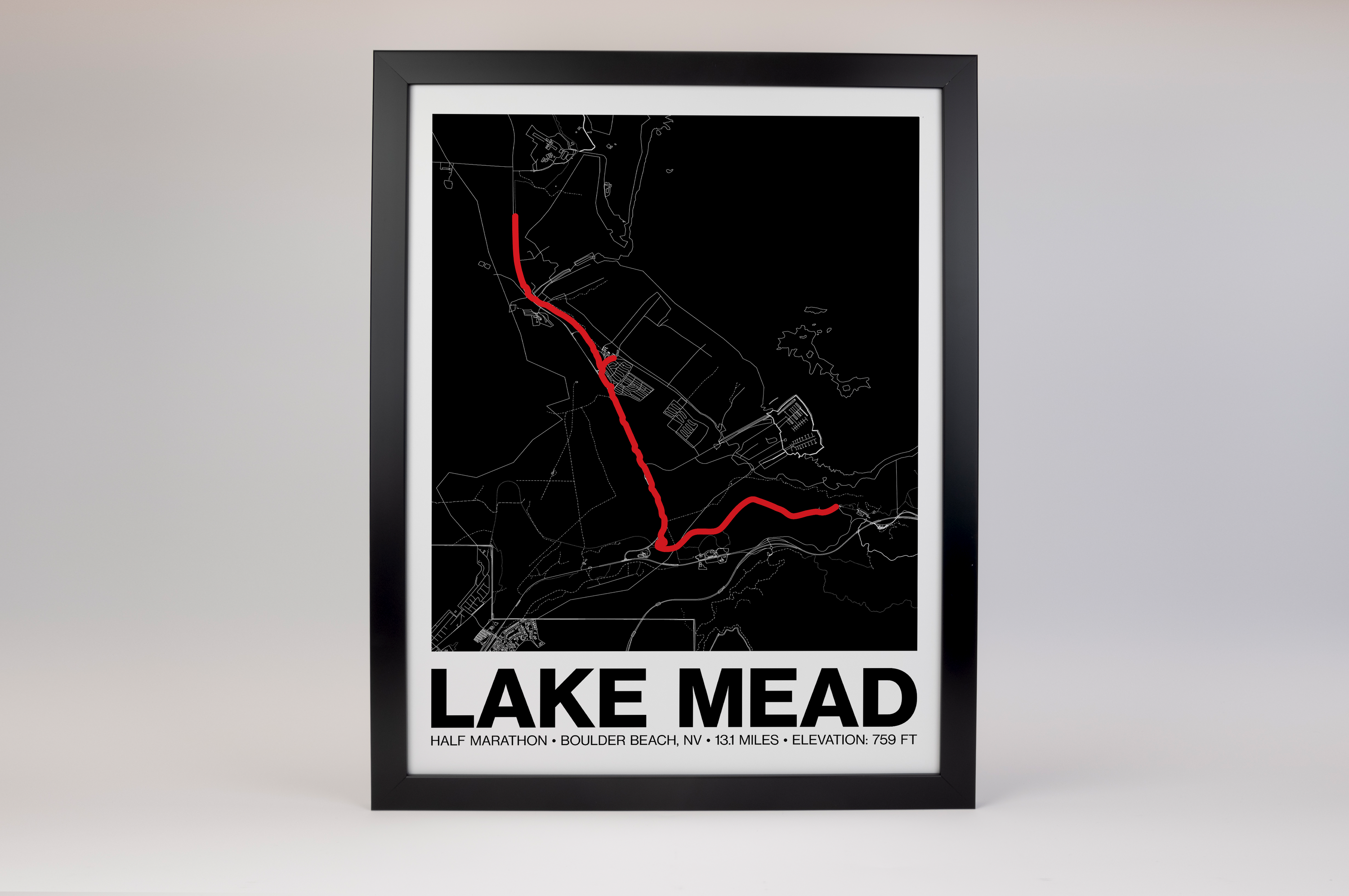 Lake Mead Half Marathon Poster - Grid Style
