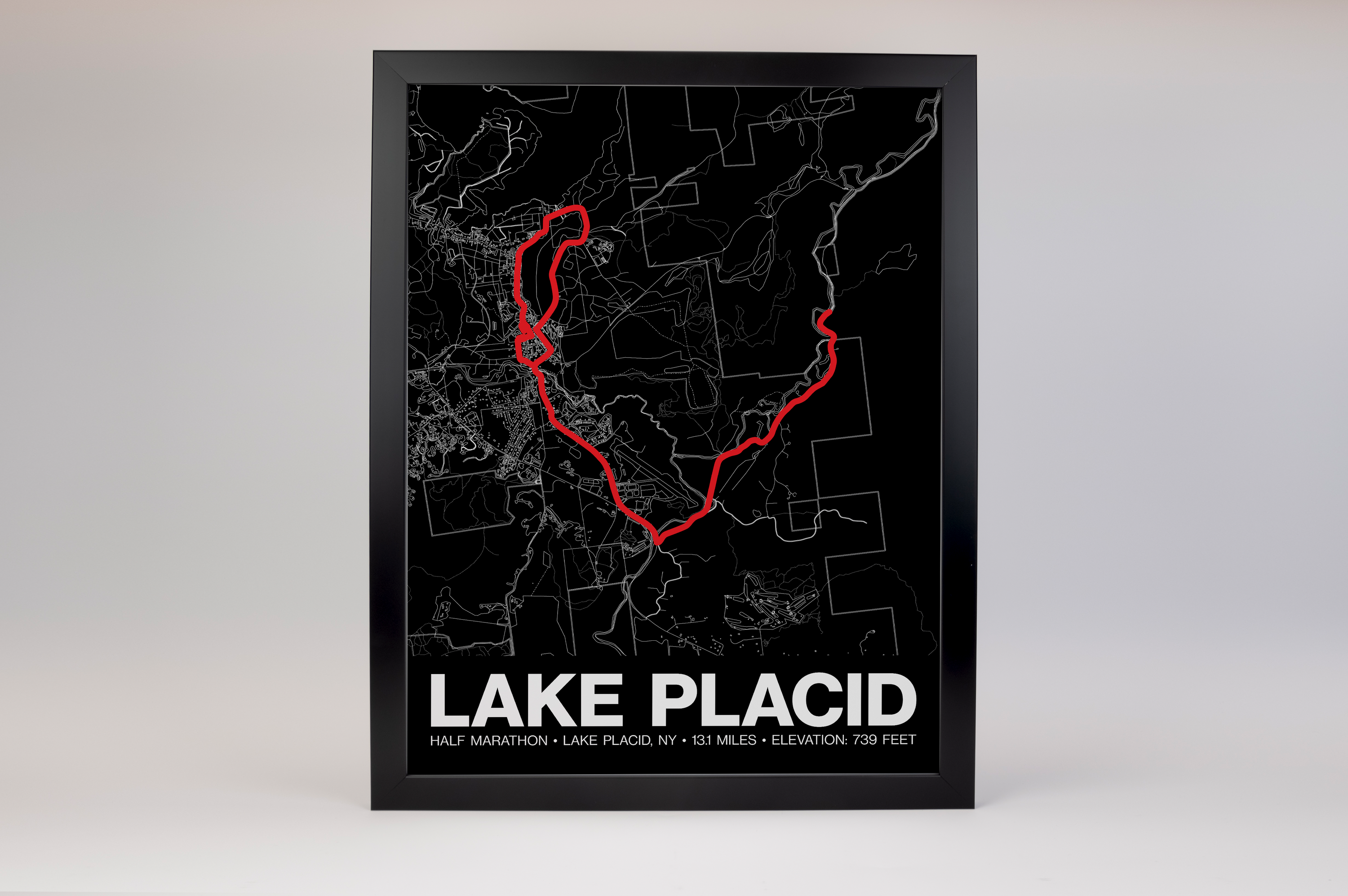 Lake Placid Half Marathon Poster - Grid Style