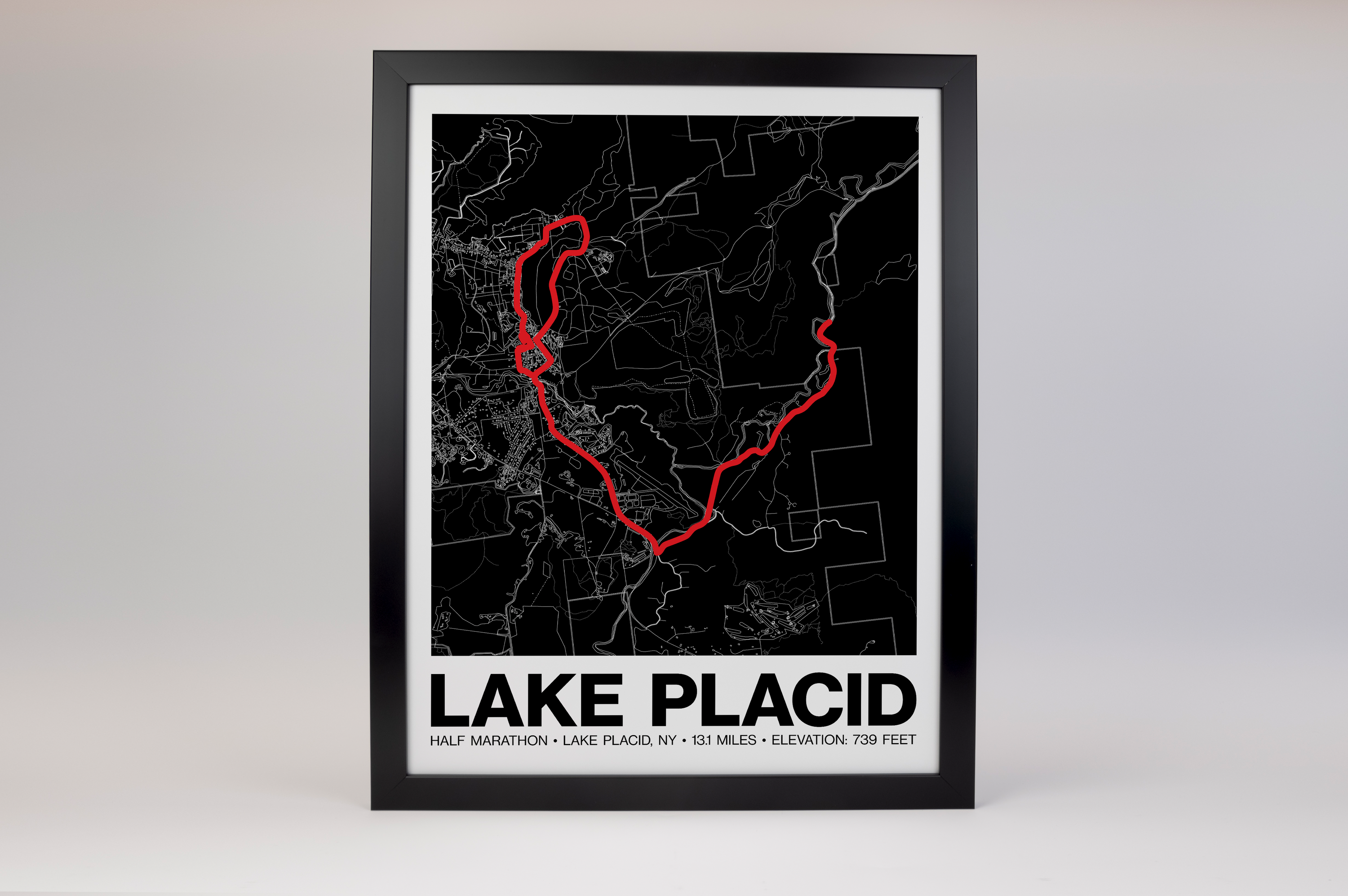 Lake Placid Half Marathon Poster - Grid Style