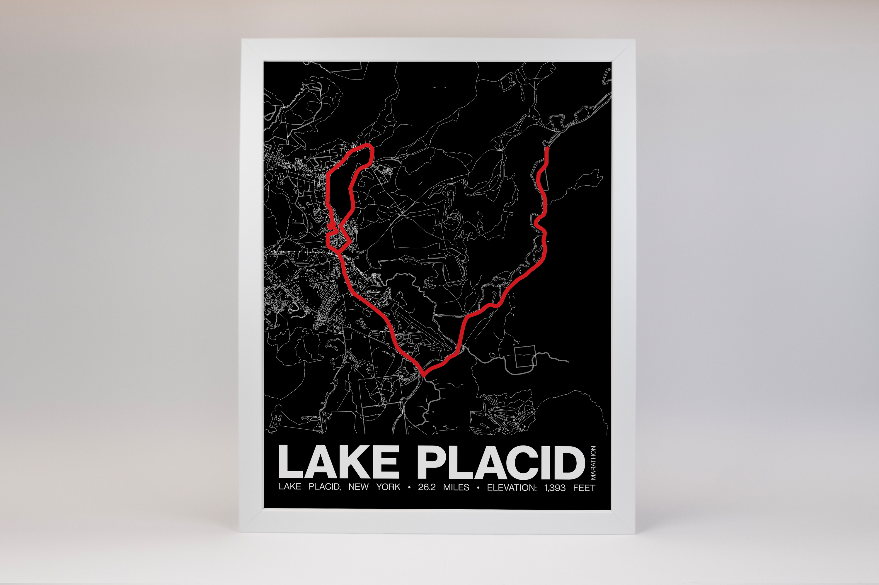 Lake Placid Marathon Poster - Grid Style