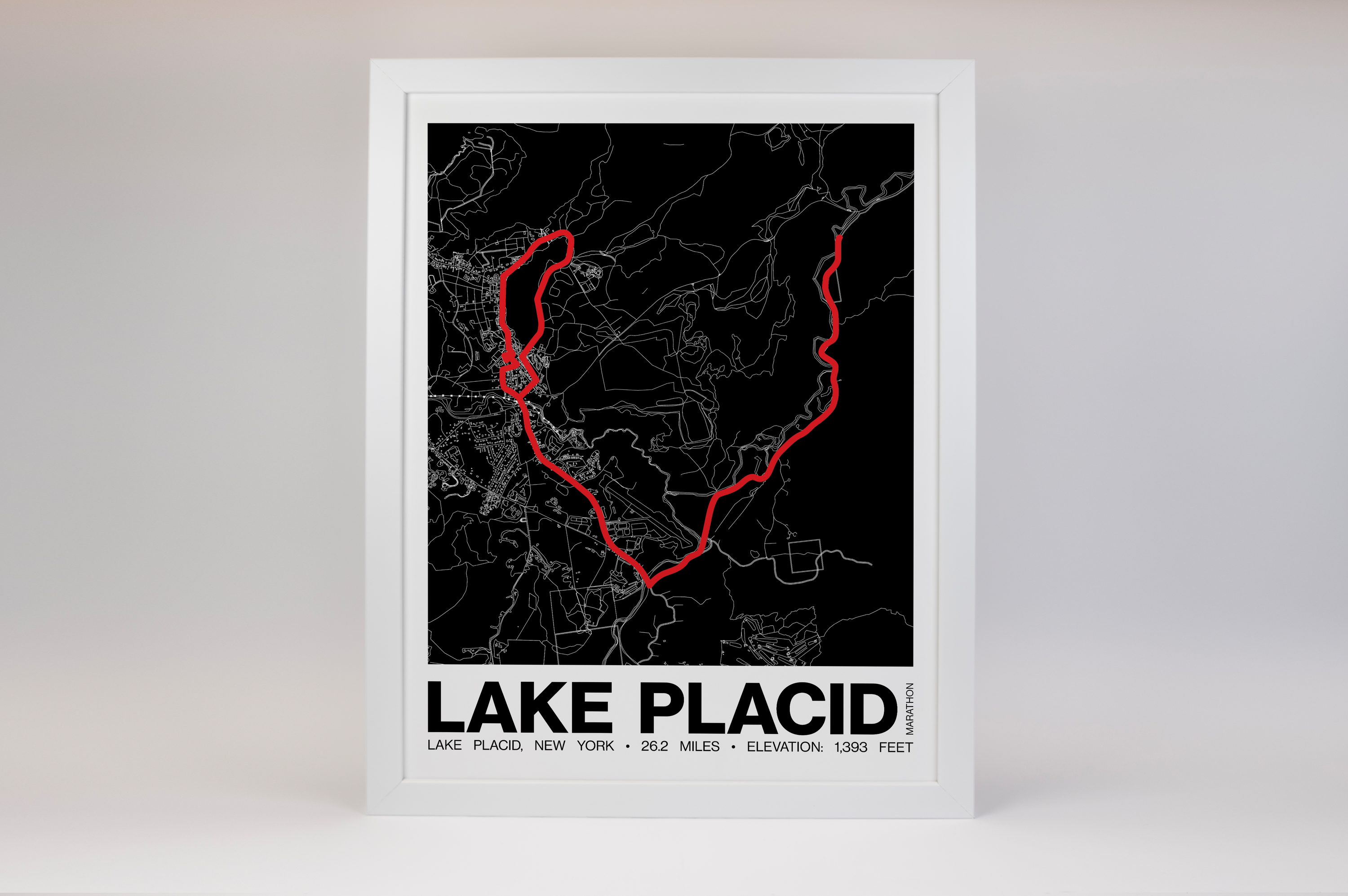 Lake Placid Marathon Poster - Grid Style