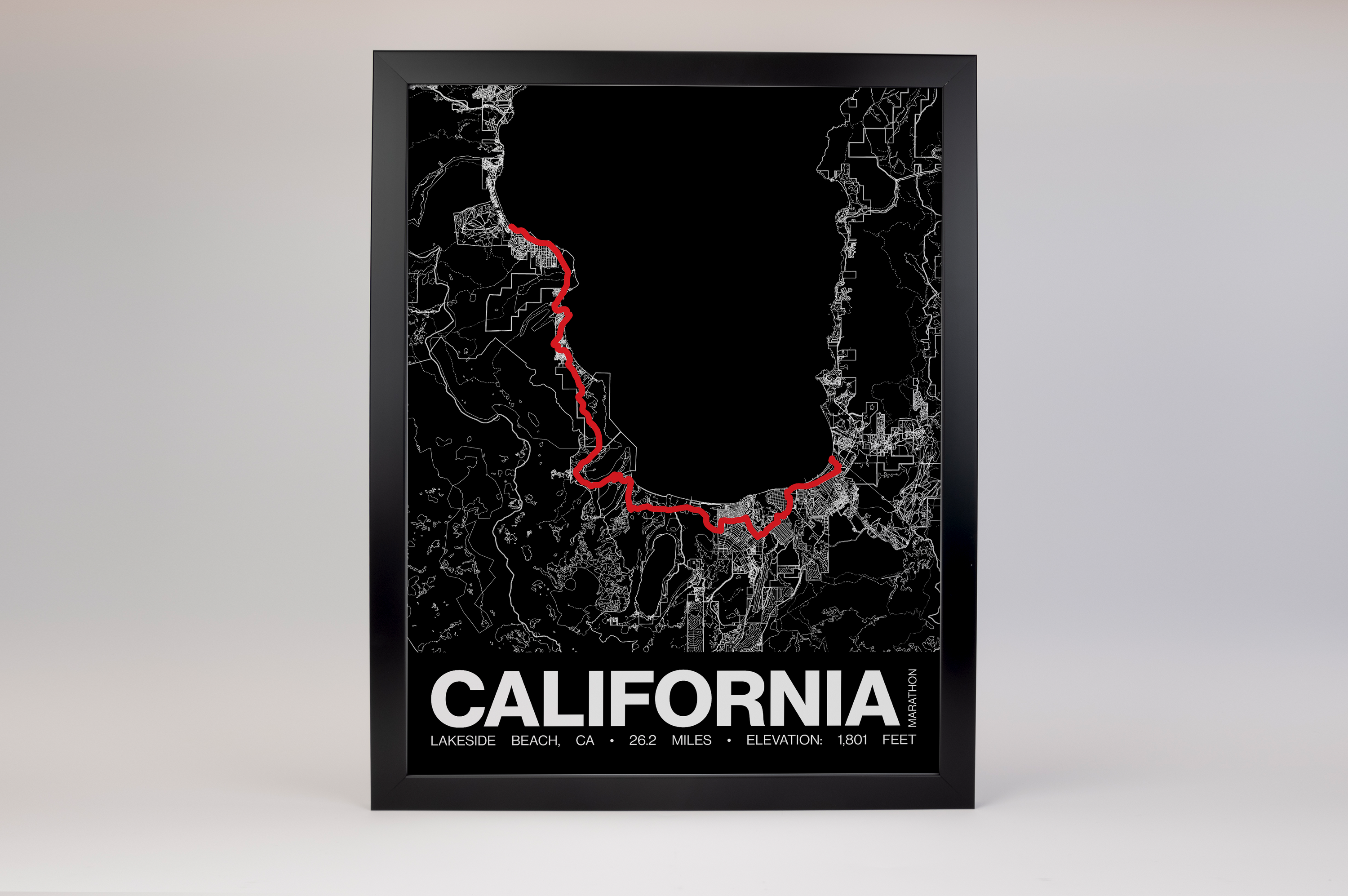 Lake Tahoe California Marathon Poster - Grid Style
