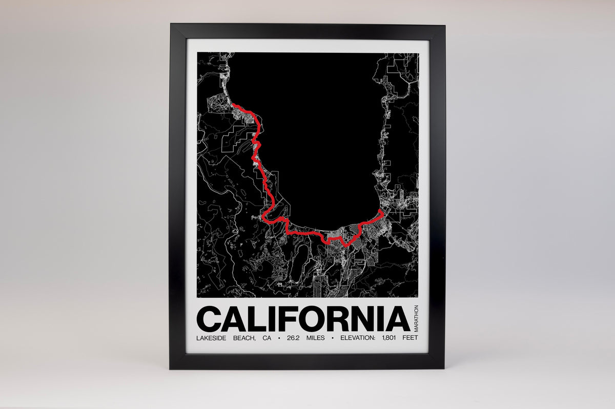 Lake Tahoe California Marathon Poster - Grid Style