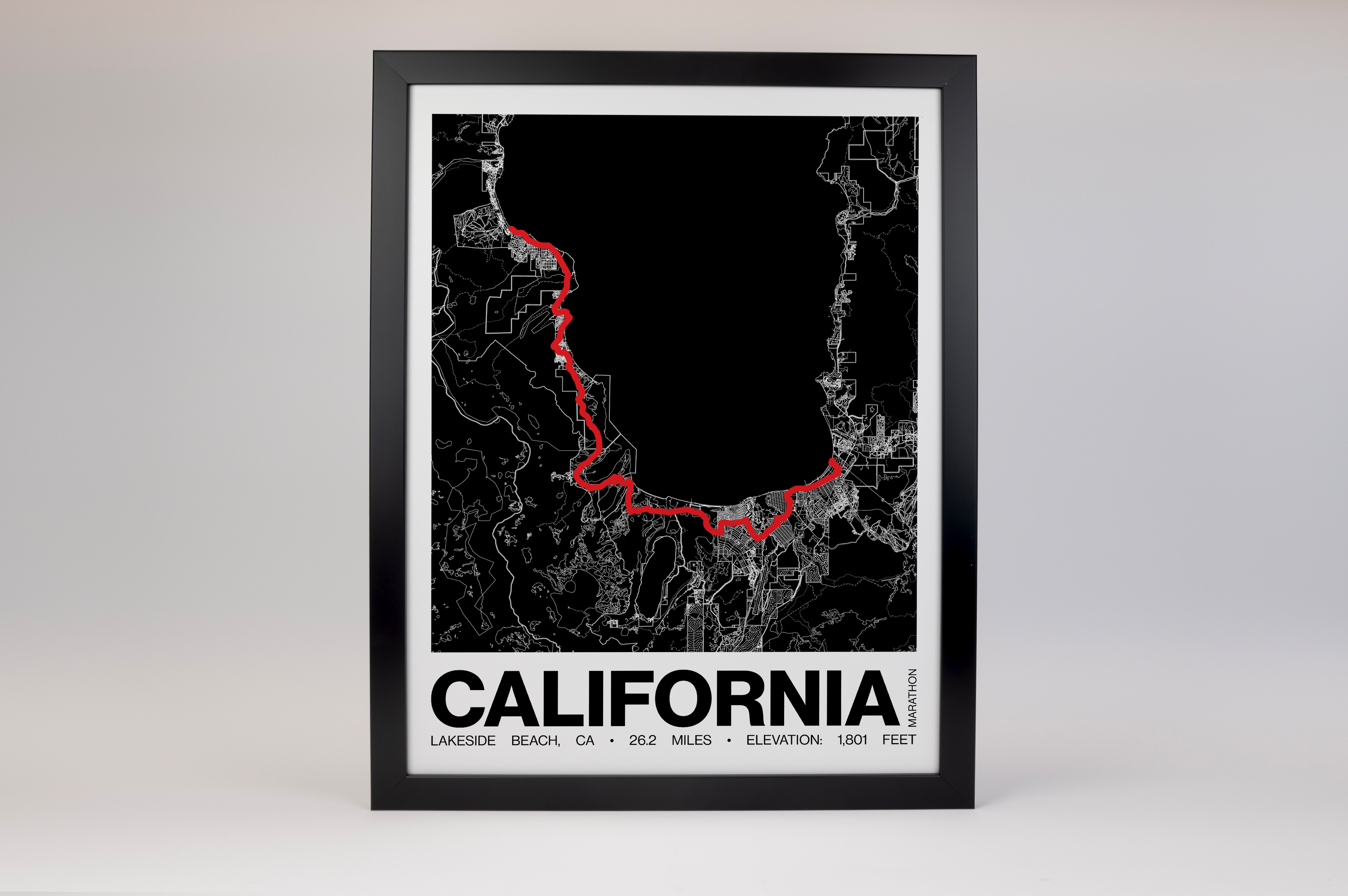 Lake Tahoe California Marathon Poster - Grid Style