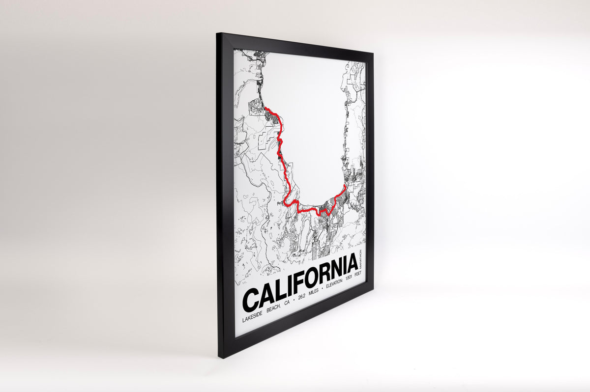 Lake Tahoe California Marathon Poster - Grid Style