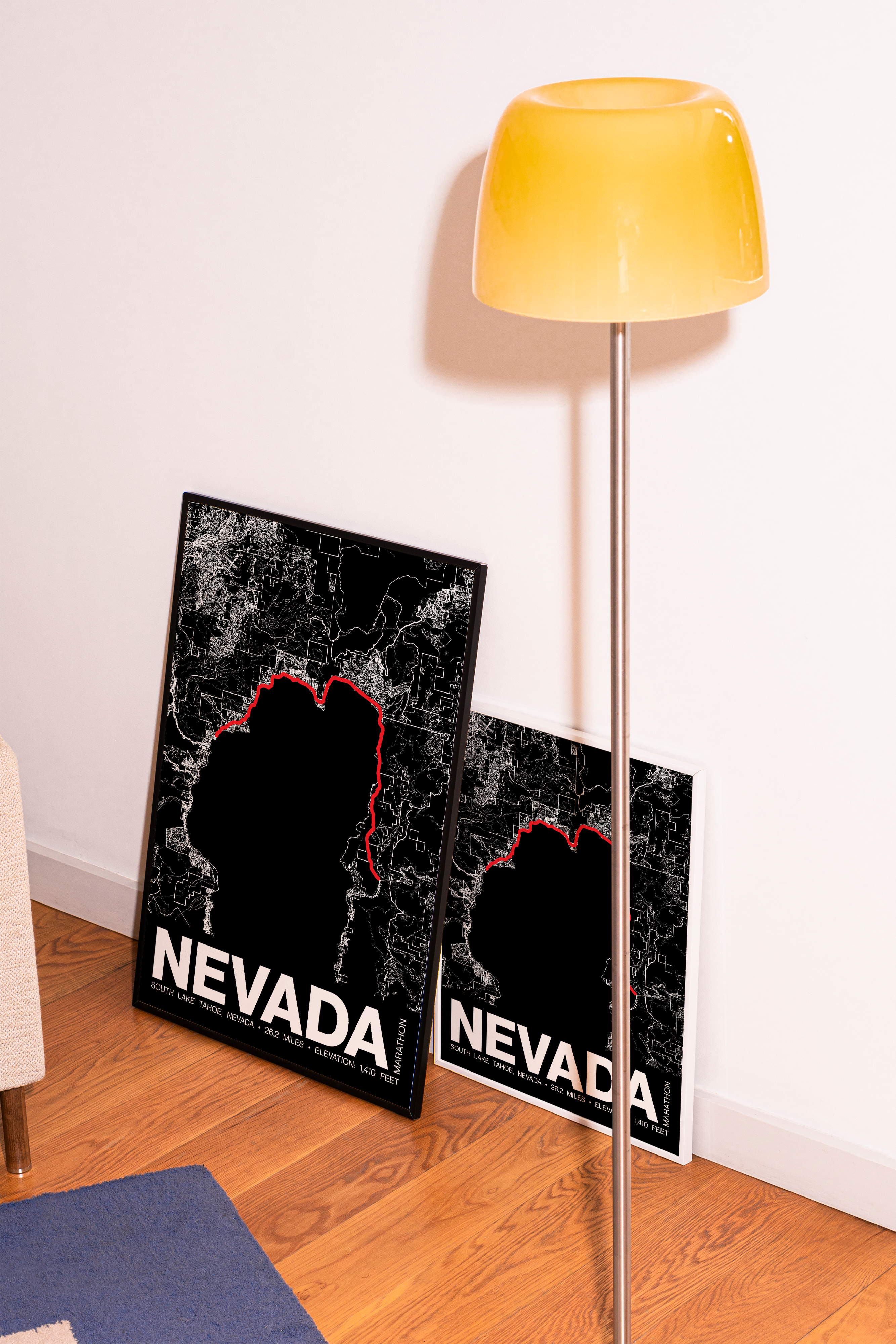 Lake Tahoe Nevada Marathon Poster - Grid Style