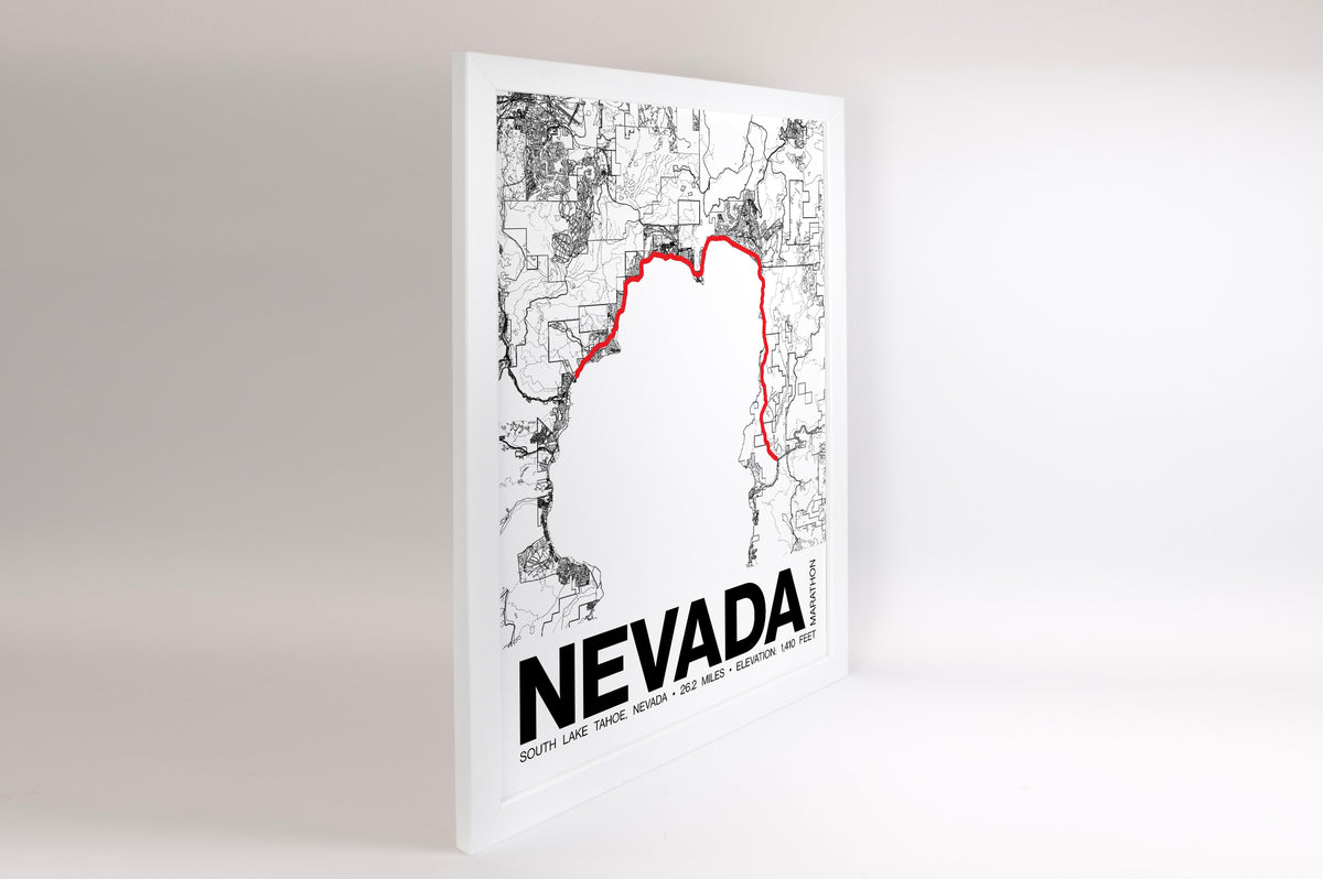 Lake Tahoe Nevada Marathon Poster - Grid Style