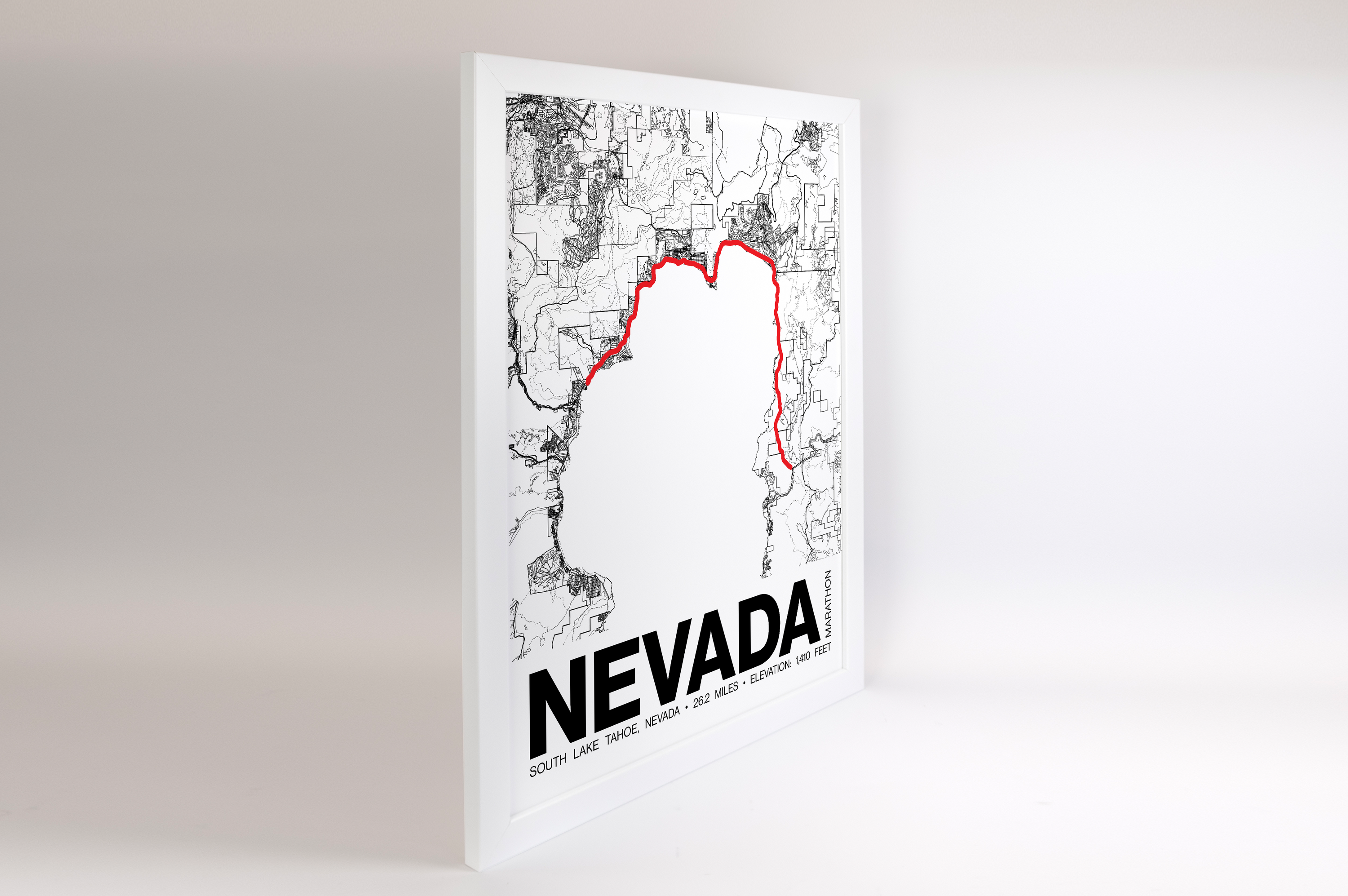 Lake Tahoe Nevada Marathon Poster - Grid Style