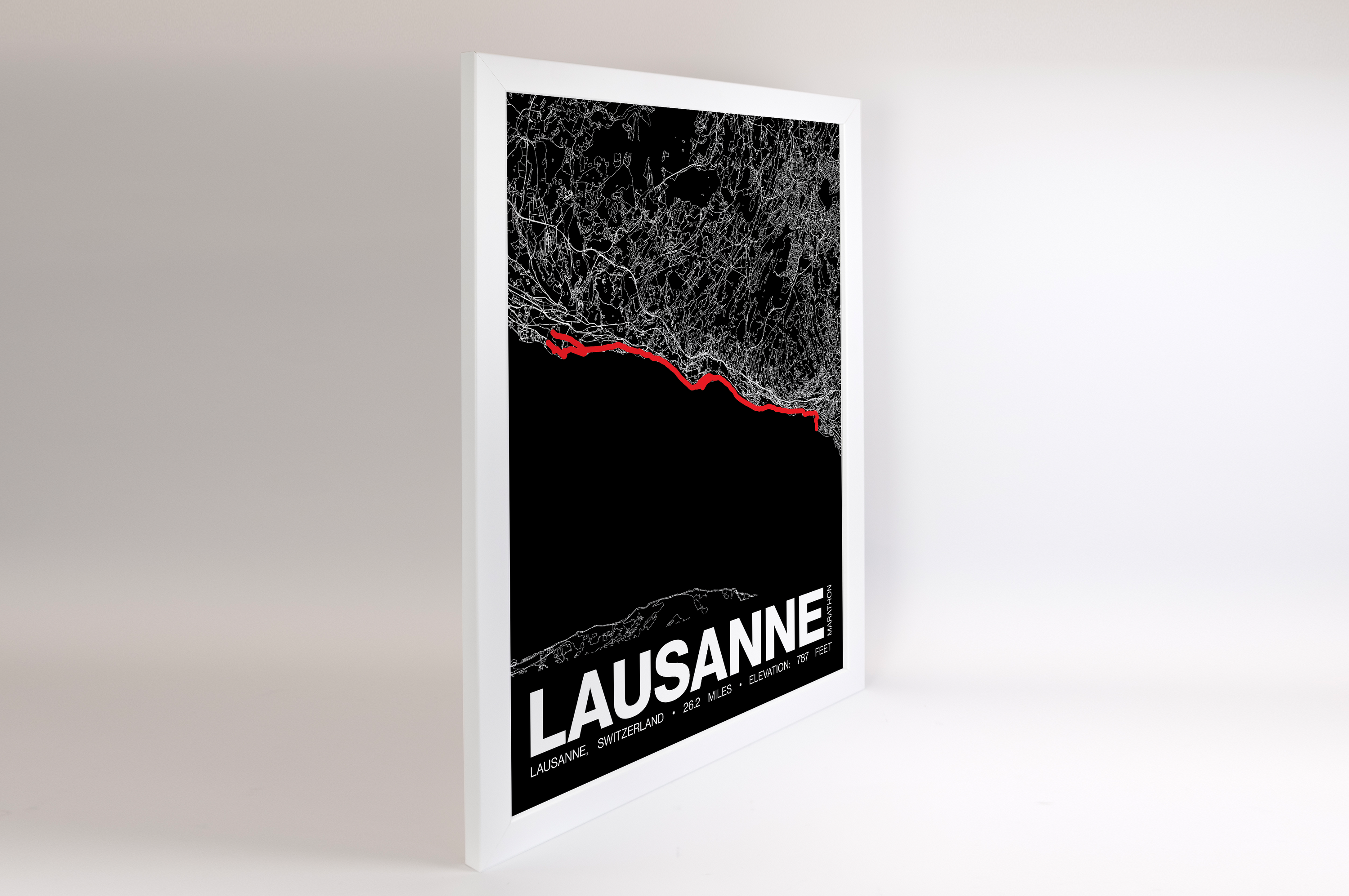 Lausanne Marathon Poster - Grid Style