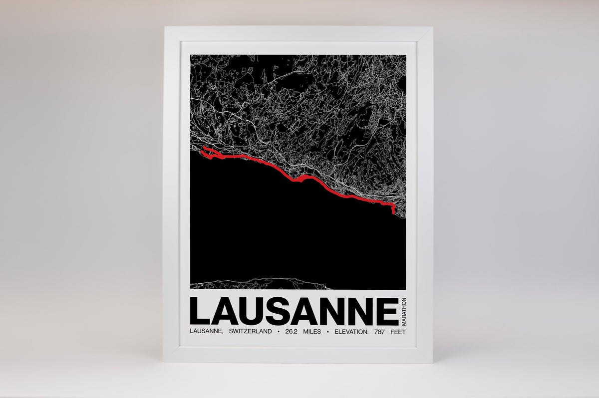 Lausanne Marathon Poster - Grid Style