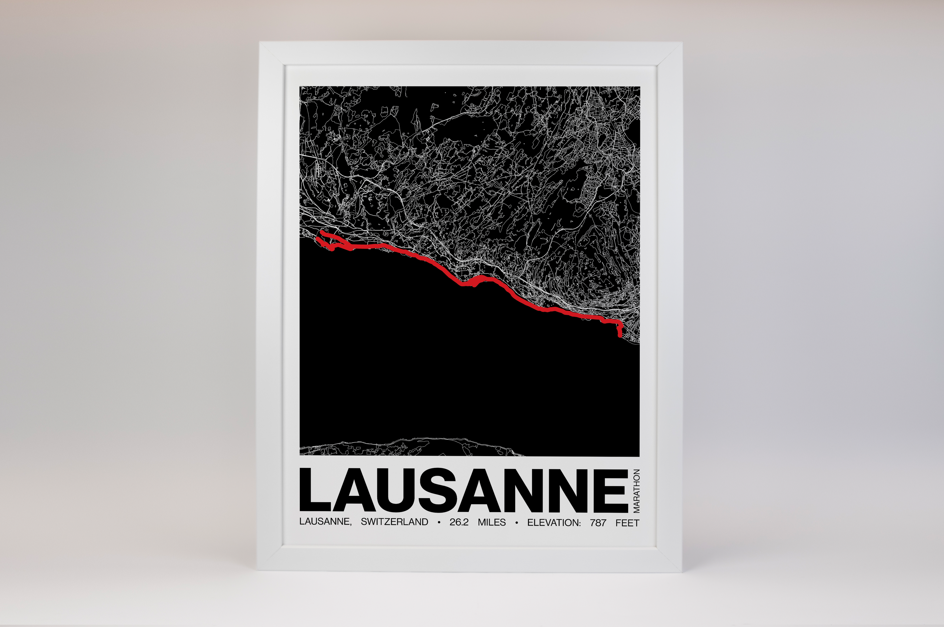 Lausanne Marathon Poster - Grid Style