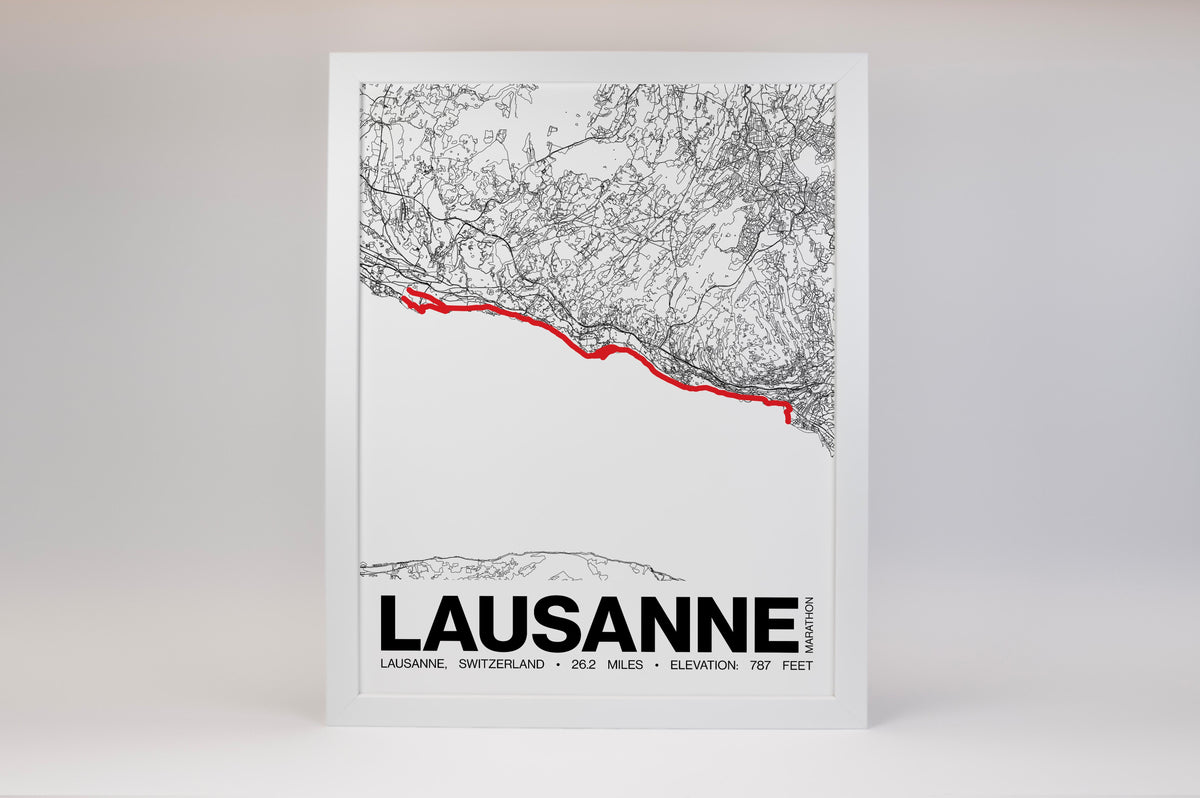 Lausanne Marathon Poster - Grid Style