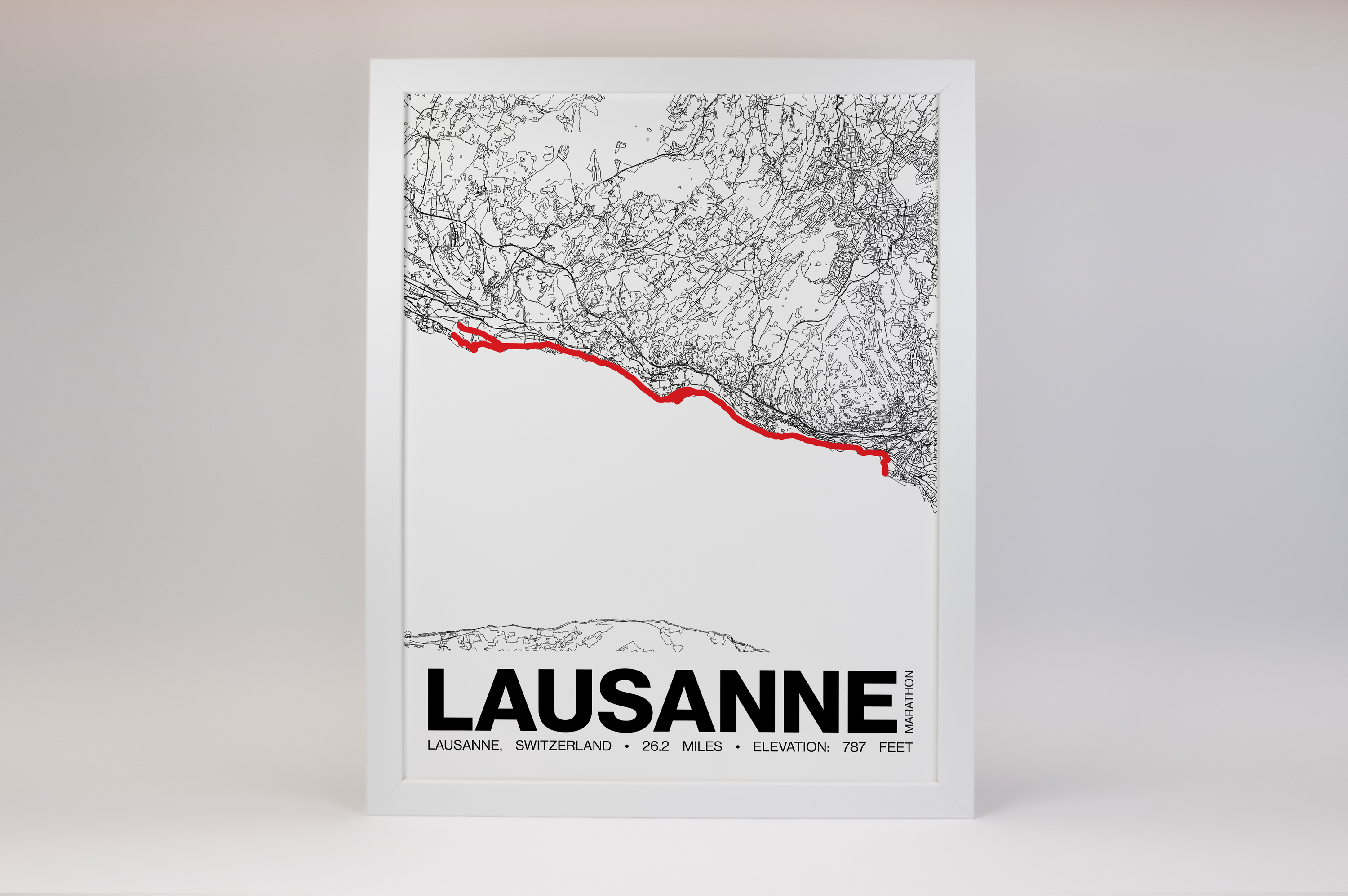 Lausanne Marathon Poster - Grid Style