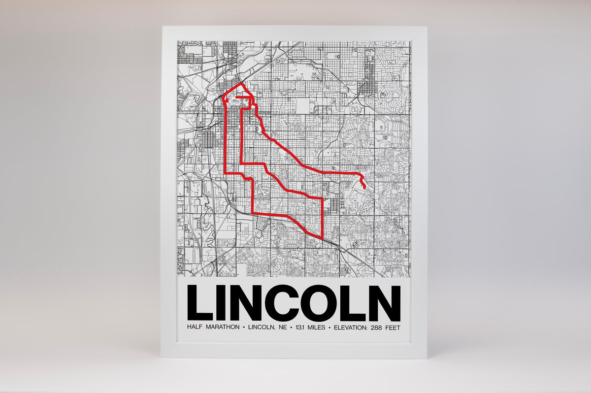Lincoln Half Marathon Poster - Grid Style