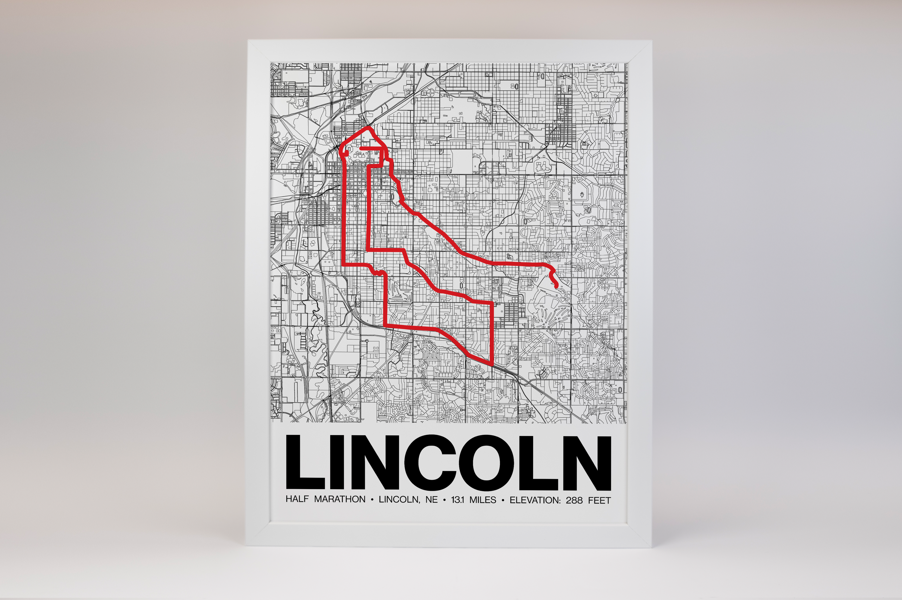 Lincoln Half Marathon Poster - Grid Style