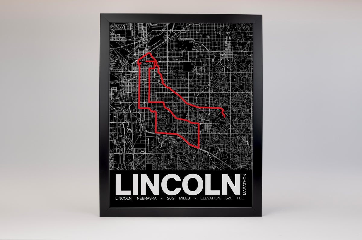 Lincoln Marathon Poster - Grid Style