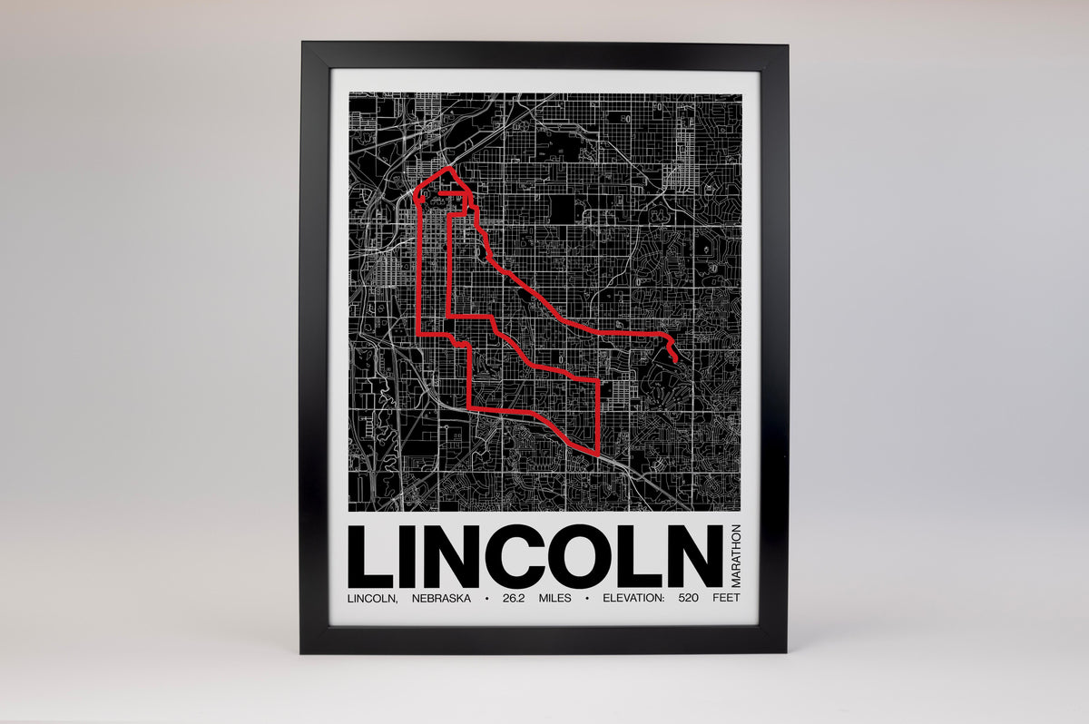 Lincoln Marathon Poster - Grid Style