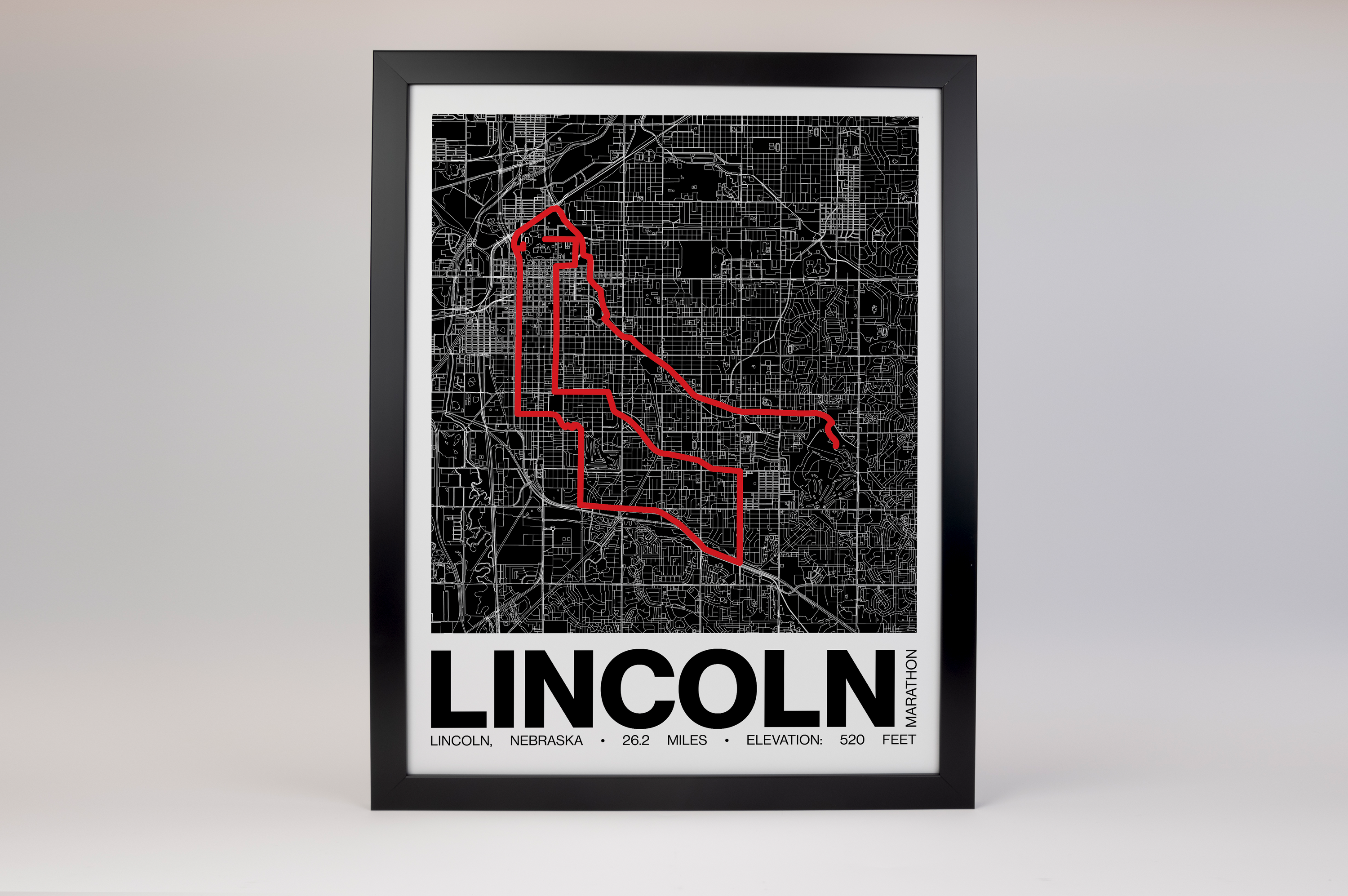 Lincoln Marathon Poster - Grid Style