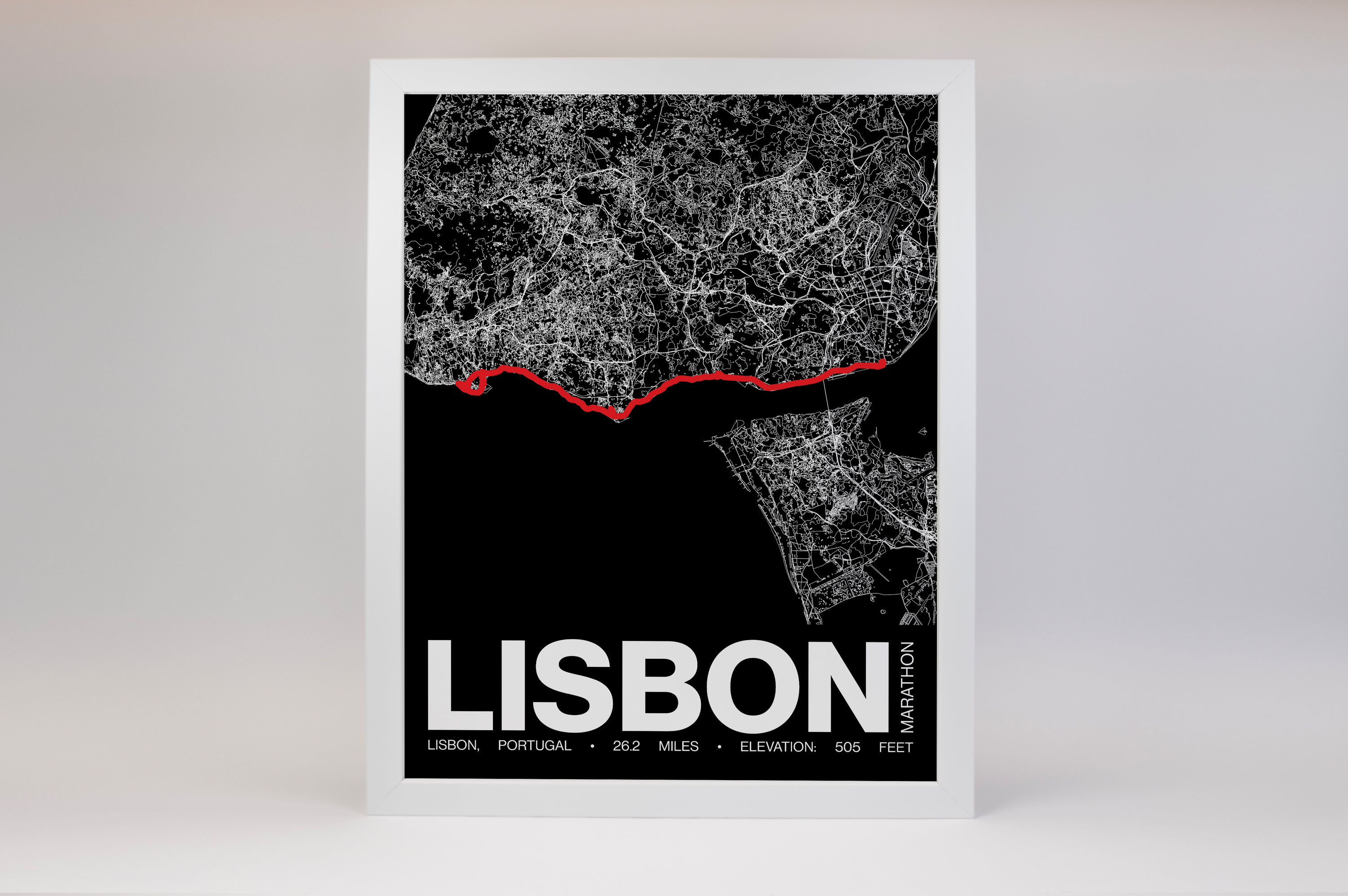 Lisbon Marathon Poster - Grid Style
